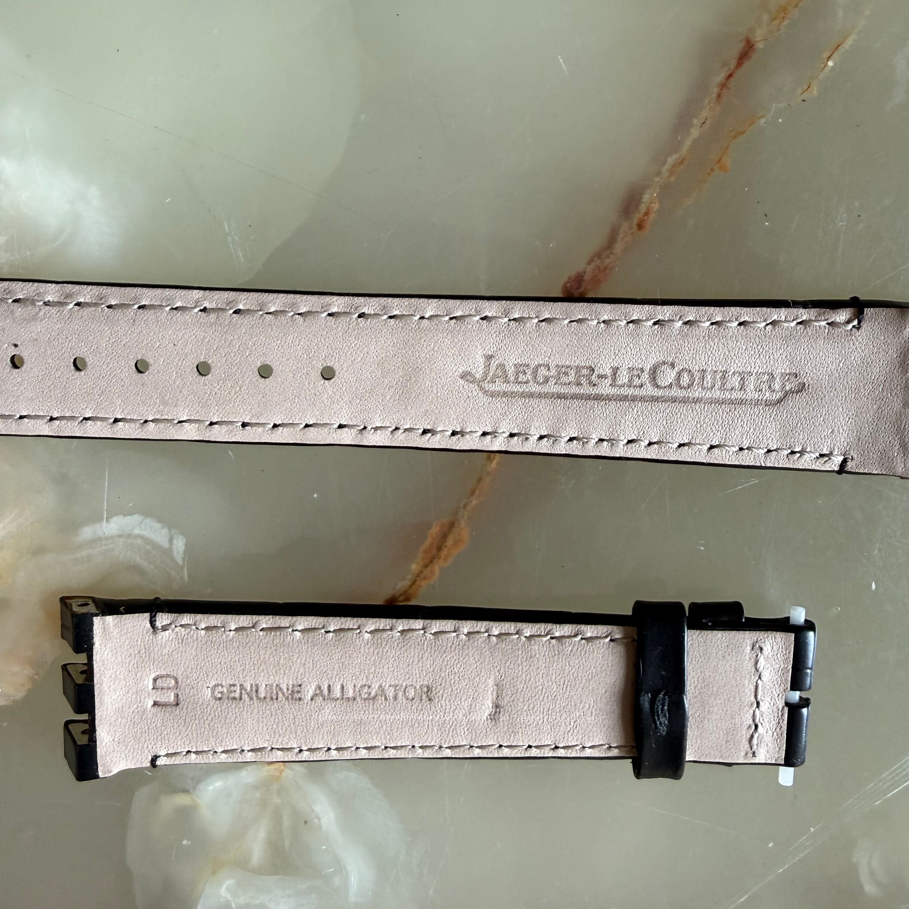 Authentic Jaeger LeCoultre Black Alligator Watch Strap Band 18mm