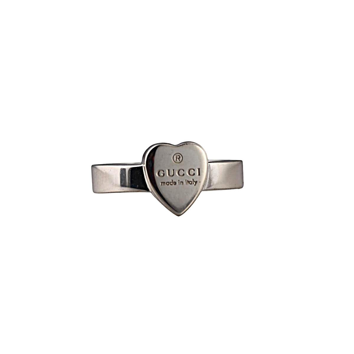 Gucci Trademark Sterling Silver Heart Ring