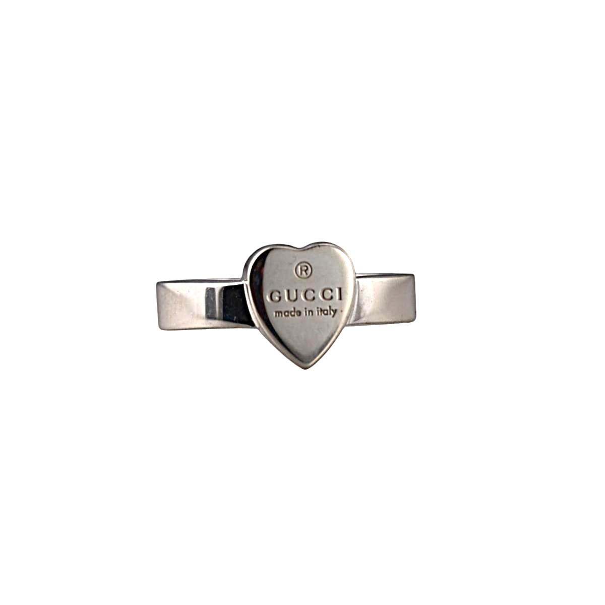 Gucci Trademark Sterling Silver Heart Ring