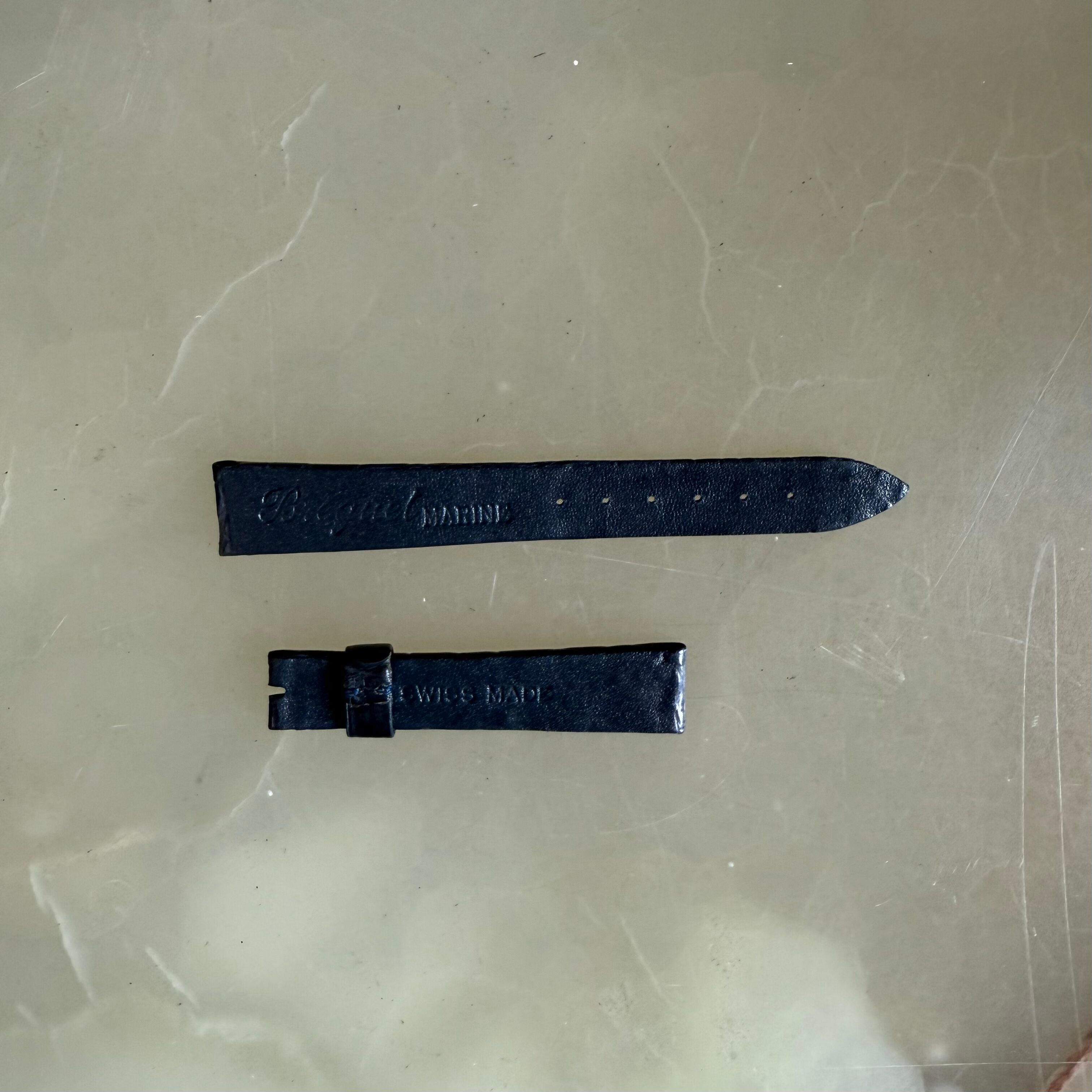 Authentic Breguet Blue Crocodile Watch Strap Band 14.5mm Padded & Stitched