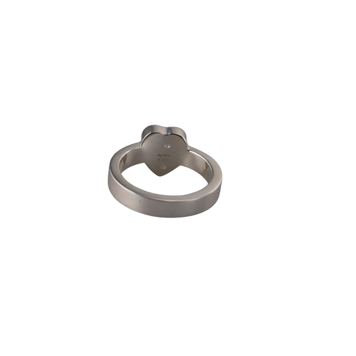 Gucci Trademark Sterling Silver Heart Ring