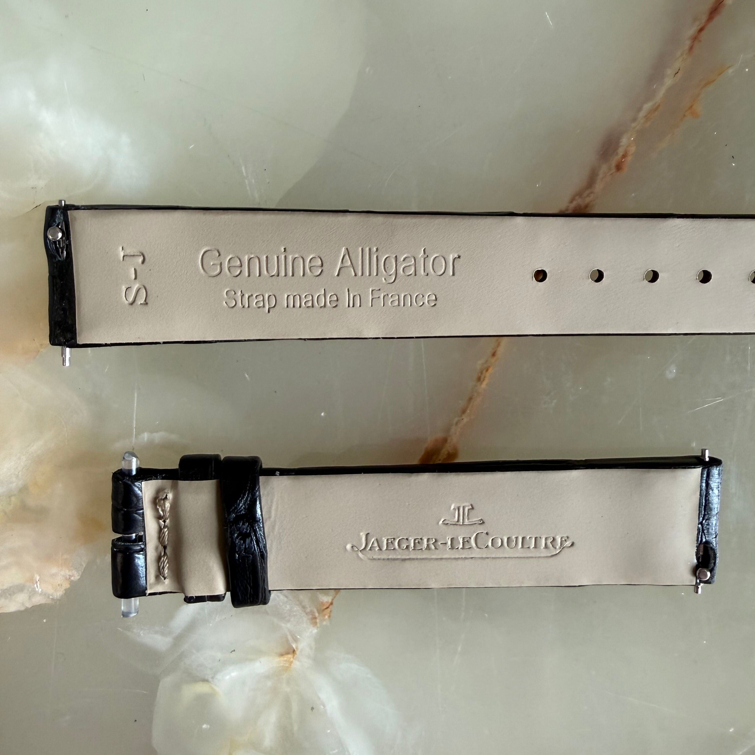 Authentic Jaeger LeCoultre Black Alligator Watch Strap Band 15mm