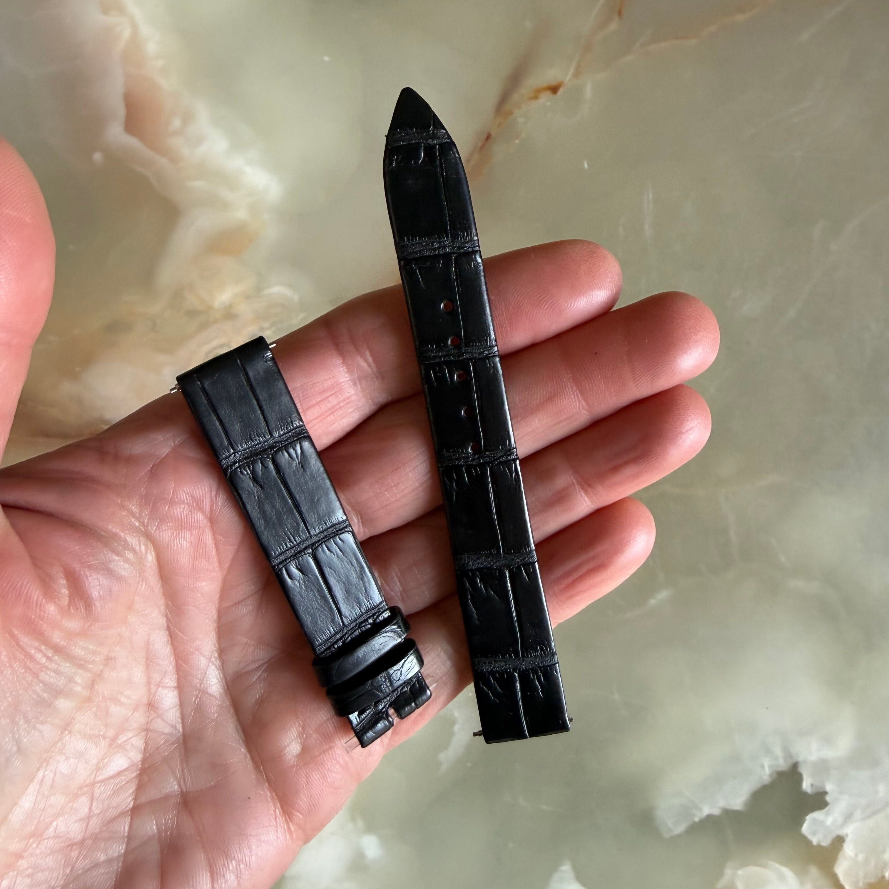 Authentic Jaeger LeCoultre Black Alligator Watch Strap Band 15mm