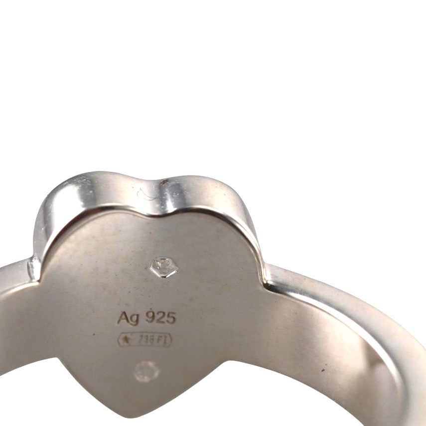 Gucci Trademark Sterling Silver Heart Ring