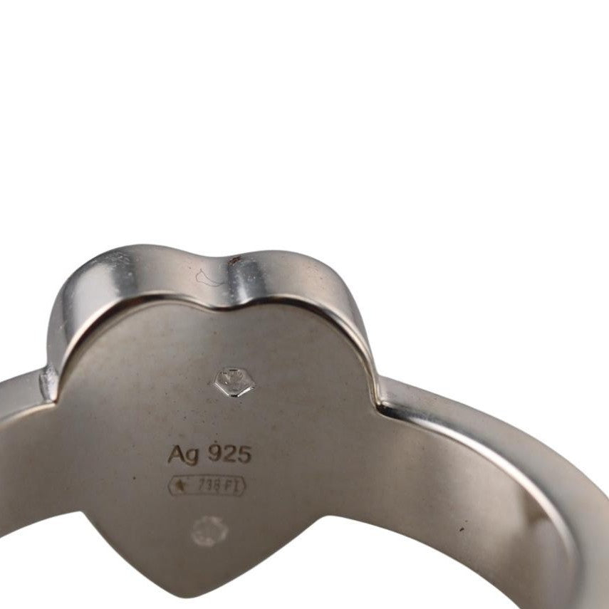 Gucci Trademark Sterling Silver Heart Ring