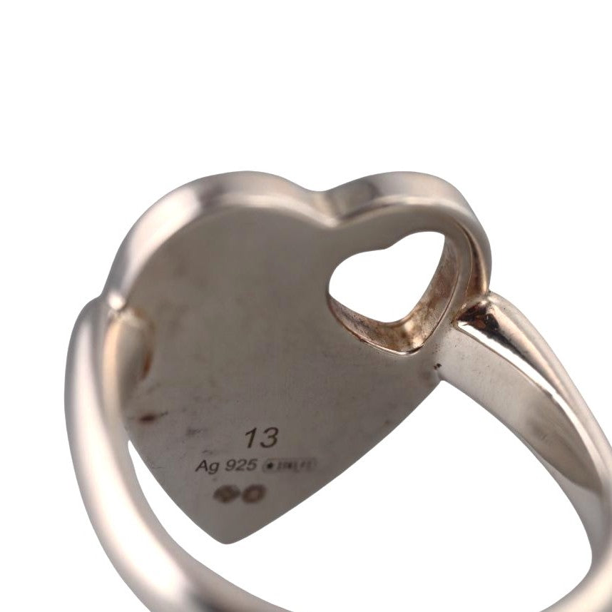 Gucci Trademark Heart Motif Sterling Silver Ring
