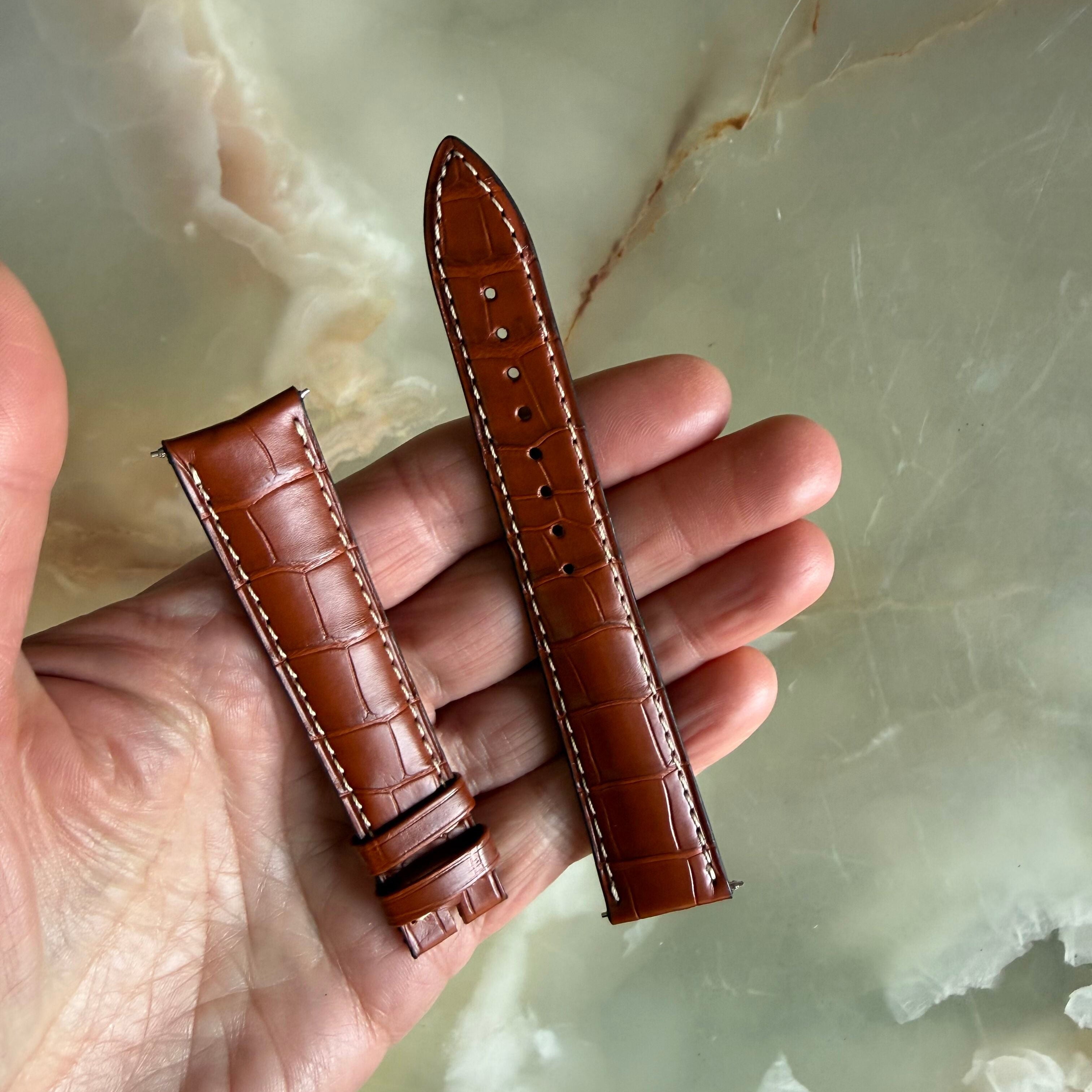 Authentic Jaeger LeCoultre Brown Alligator Watch Strap Band 19mm