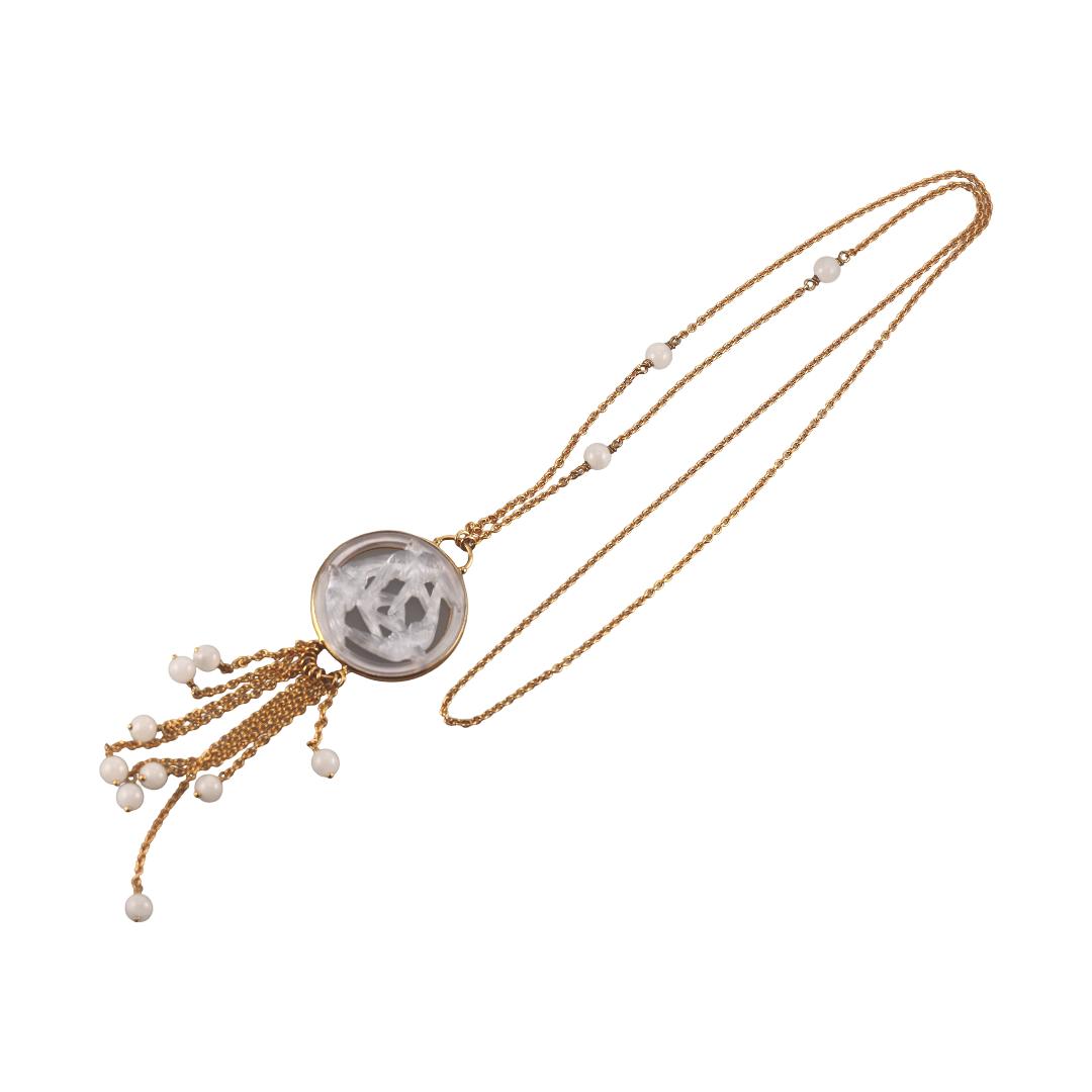 Lalique Hirondelles 3 Swallows Crystal Vermeil Silver Tassel Necklace 10667700