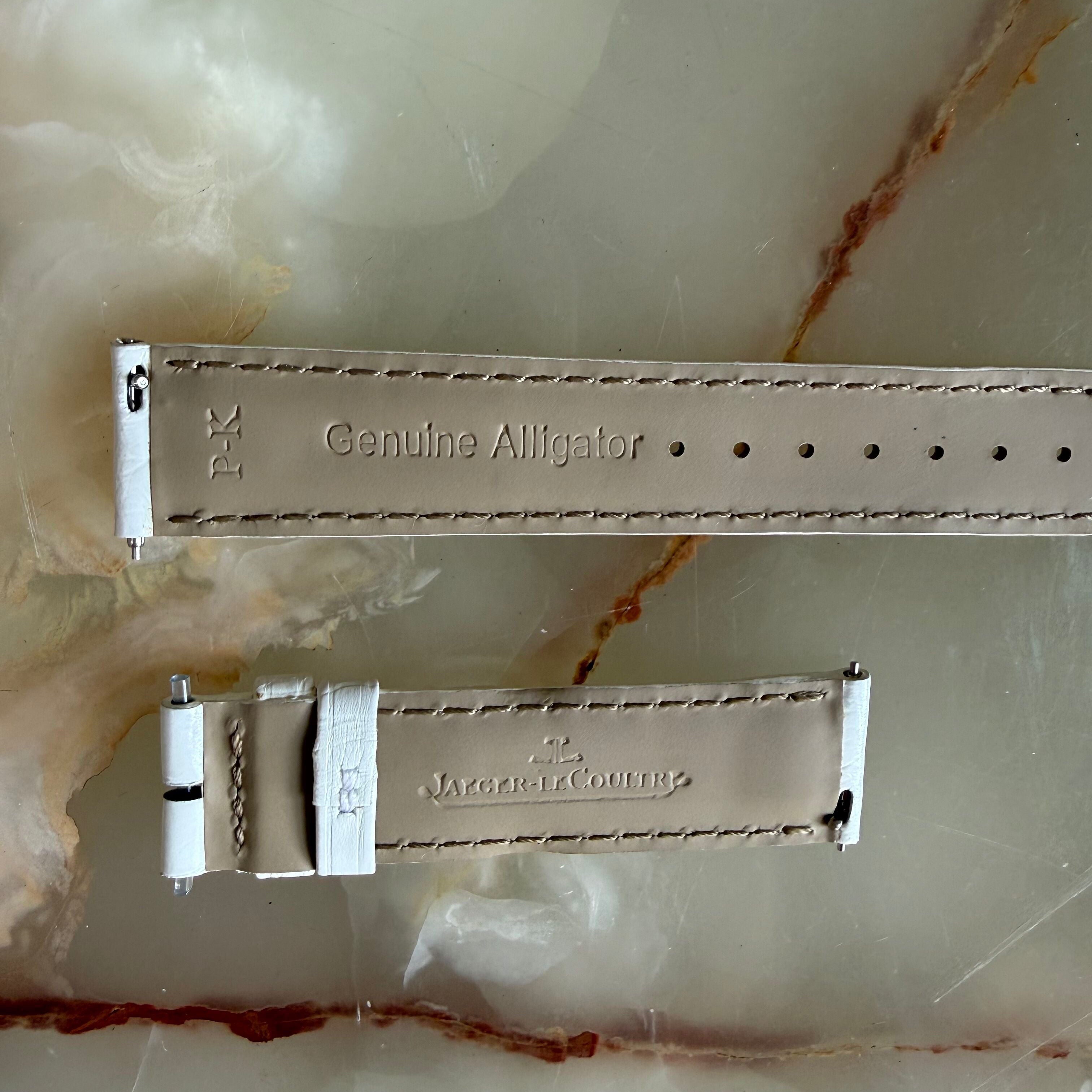 Authentic Jaeger LeCoultre White Alligator Watch Strap Band 17mm