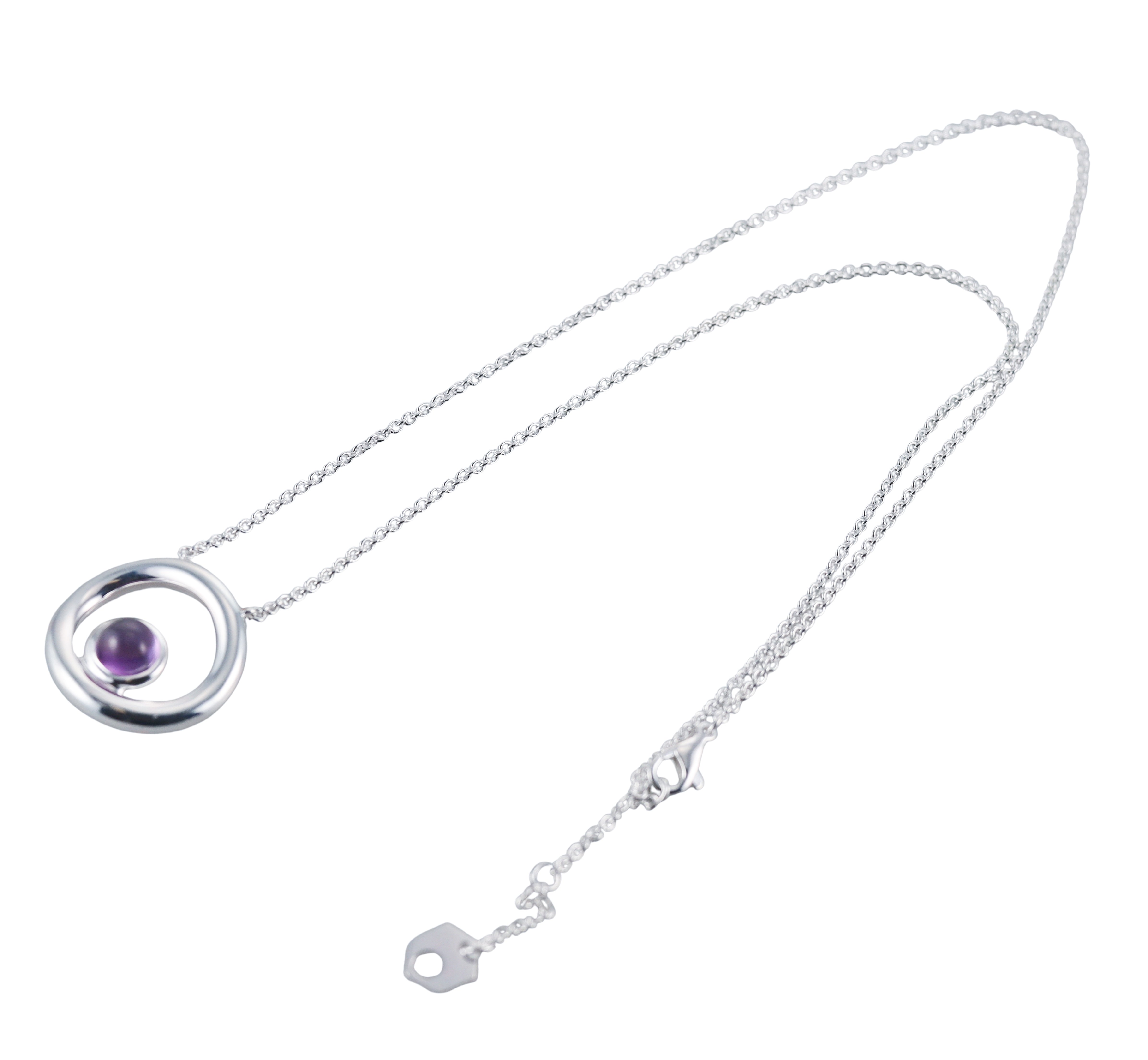 New Idole de Christofle Sterling Silver Amethyst Pendant Necklace 6762400