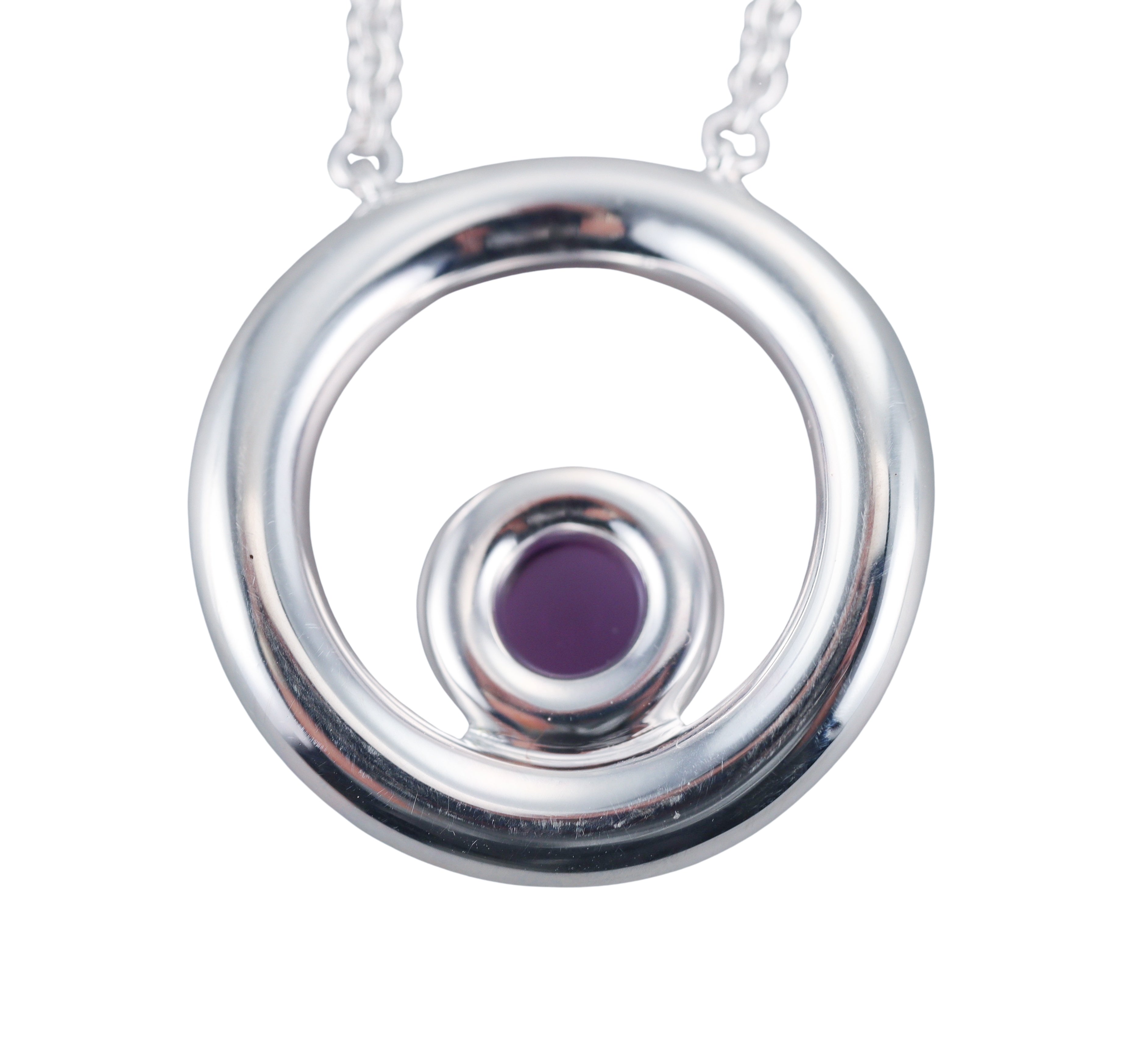 New Idole de Christofle Sterling Silver Amethyst Pendant Necklace 6762400