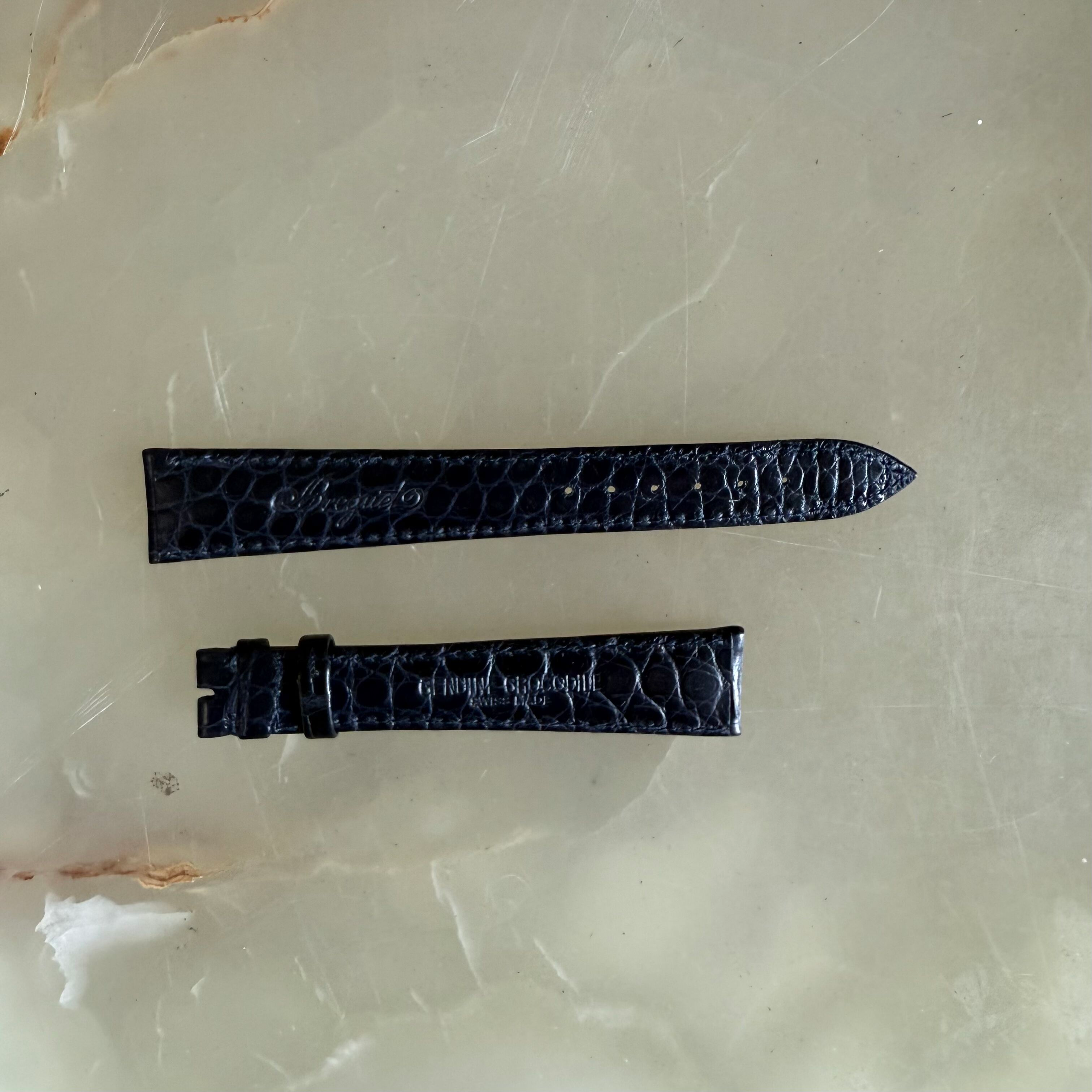 Authentic Breguet Blue Crocodile Watch Strap Band 19mm Padded & Stitched