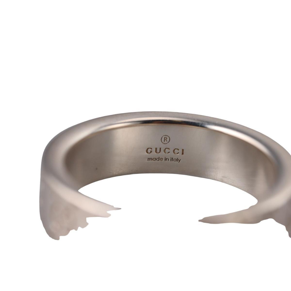 Gucci Signature Sterling Silver 6mm Band Ring