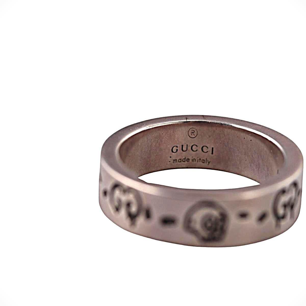 Gucci Ghost Sterling Silver Band Ring
