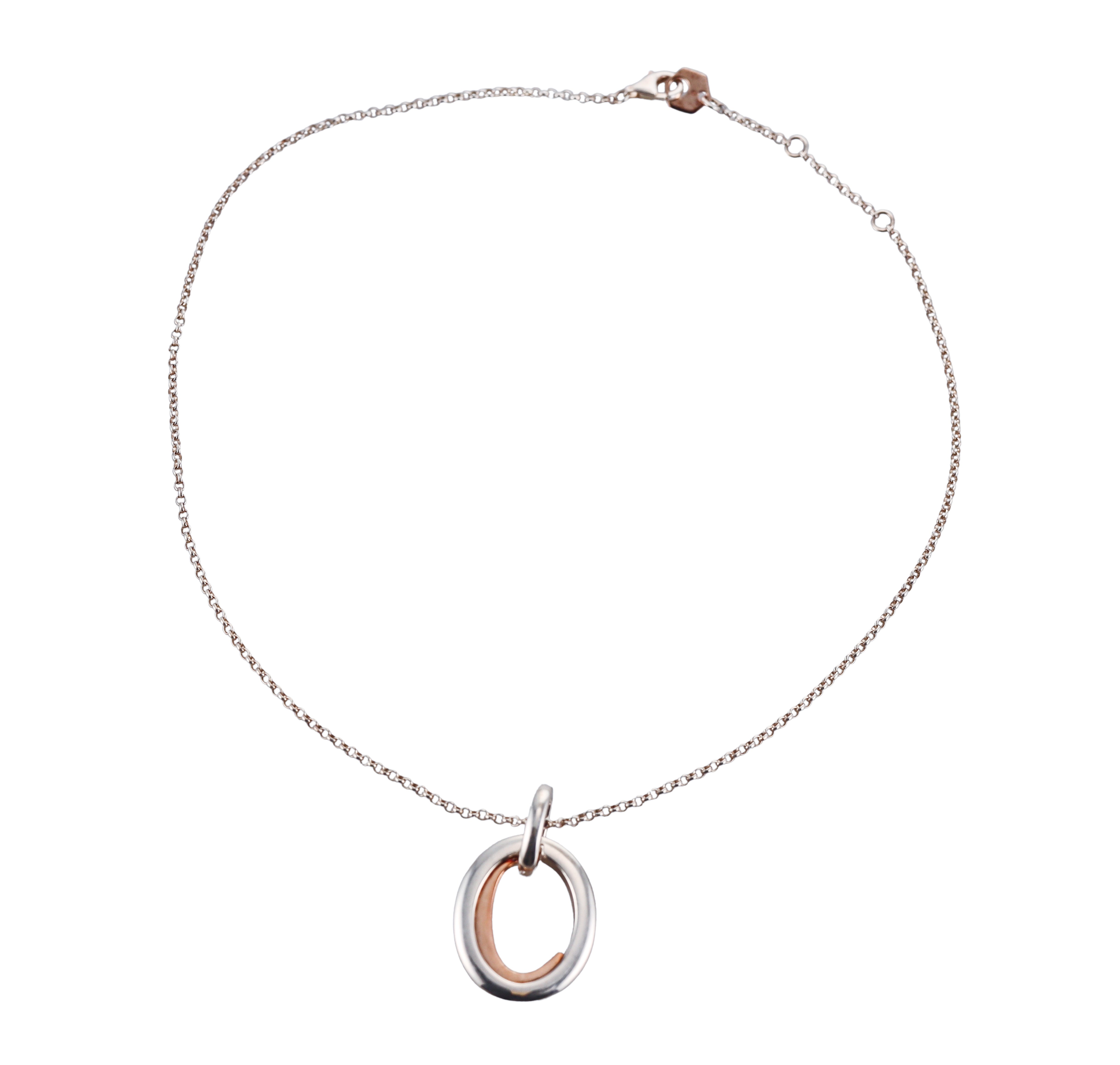 C de Christofle Sterling Silver & Rose Gold Pendant Necklace 6761405