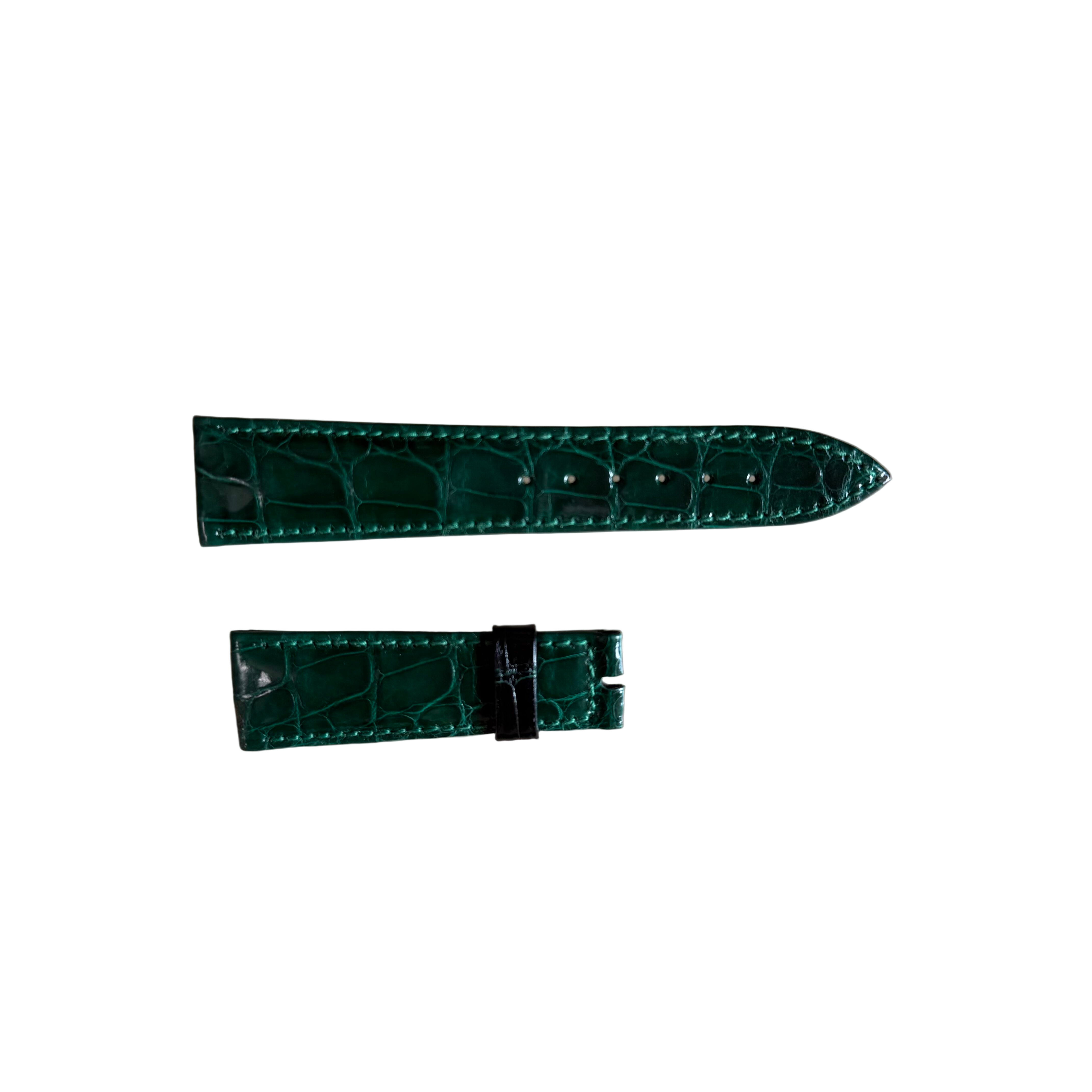 Authentic Breguet Green Crocodile Watch Strap Band 19mm Padded & Stitched