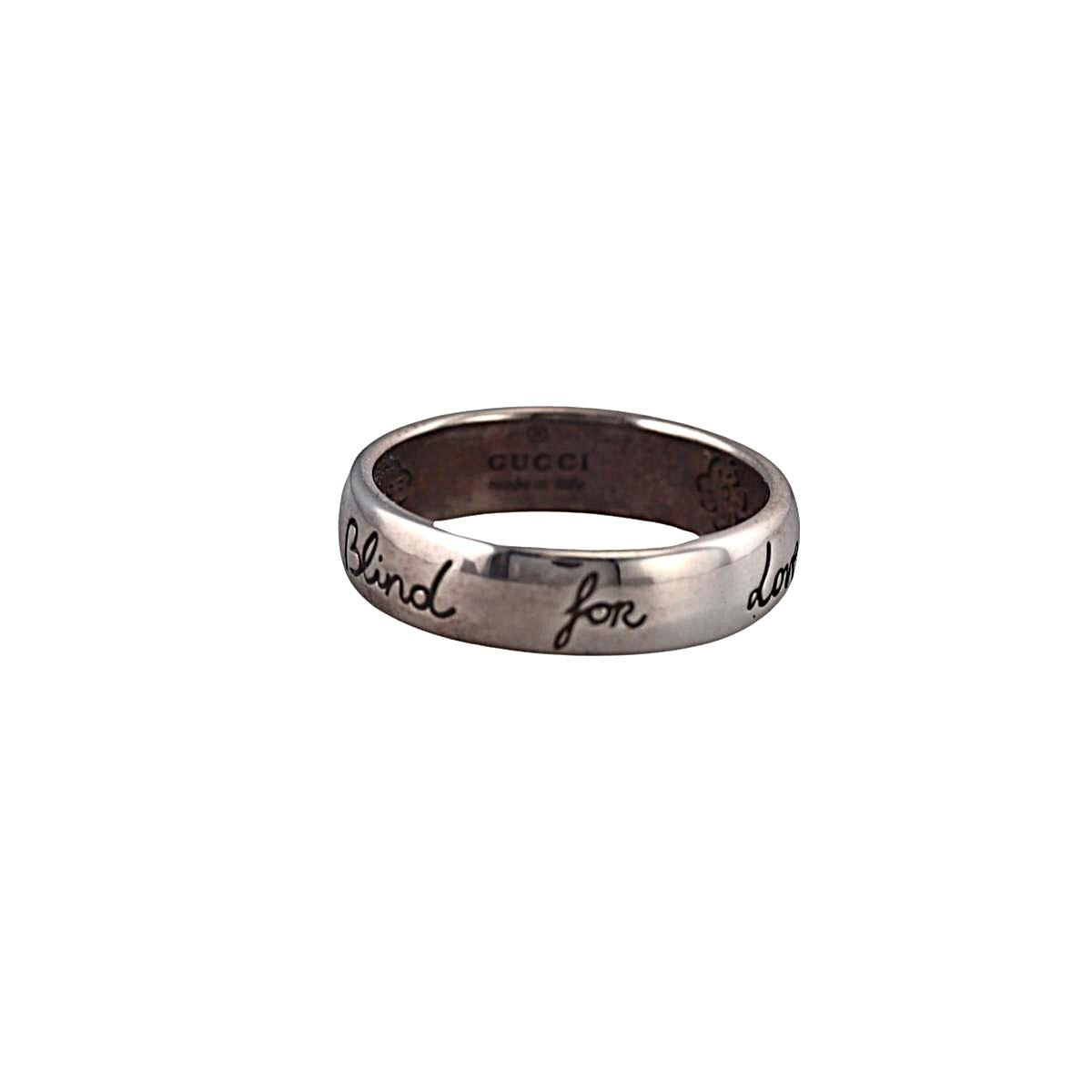 Gucci Blind For Love Sterling Silver Band Ring