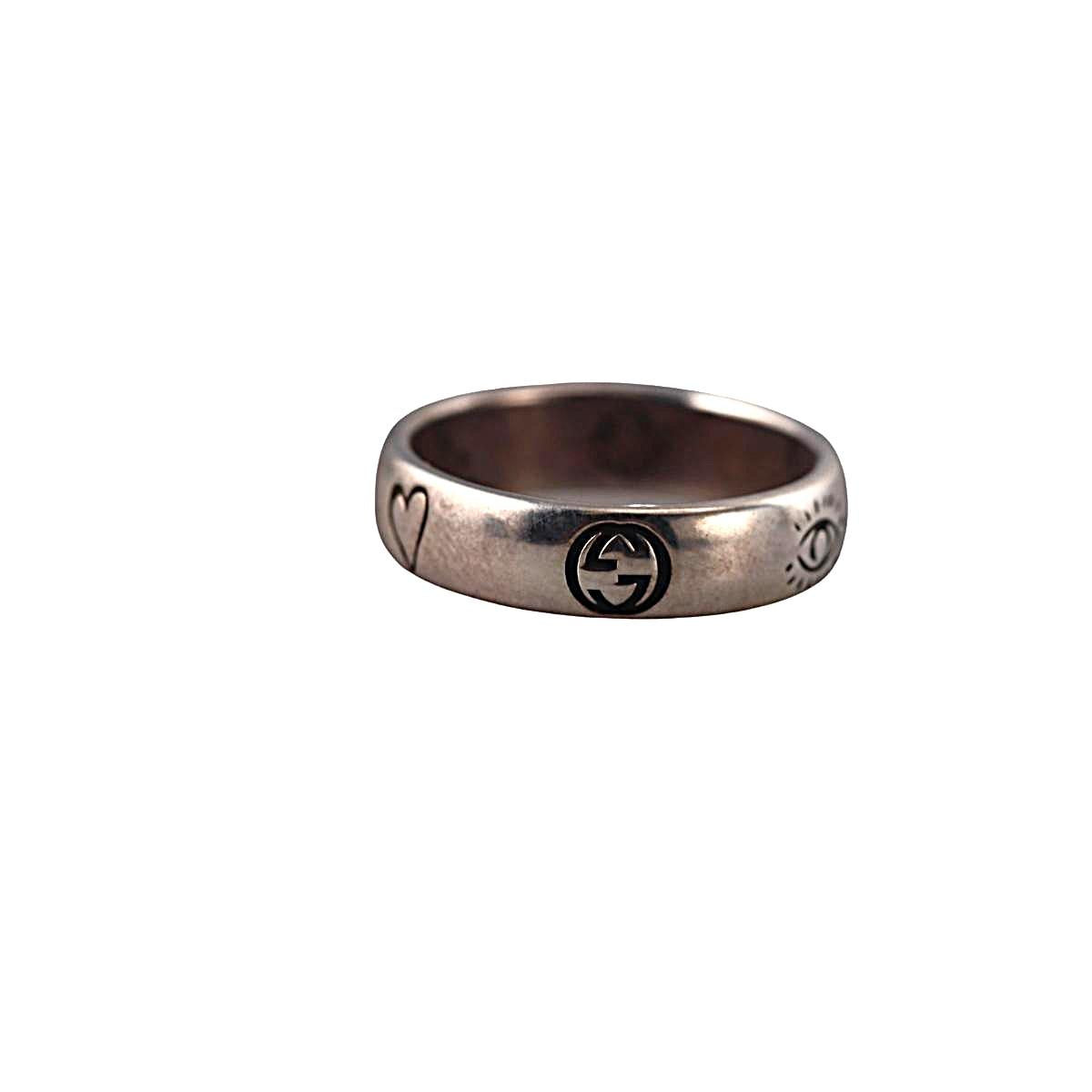 Gucci Blind For Love Sterling Silver Band Ring