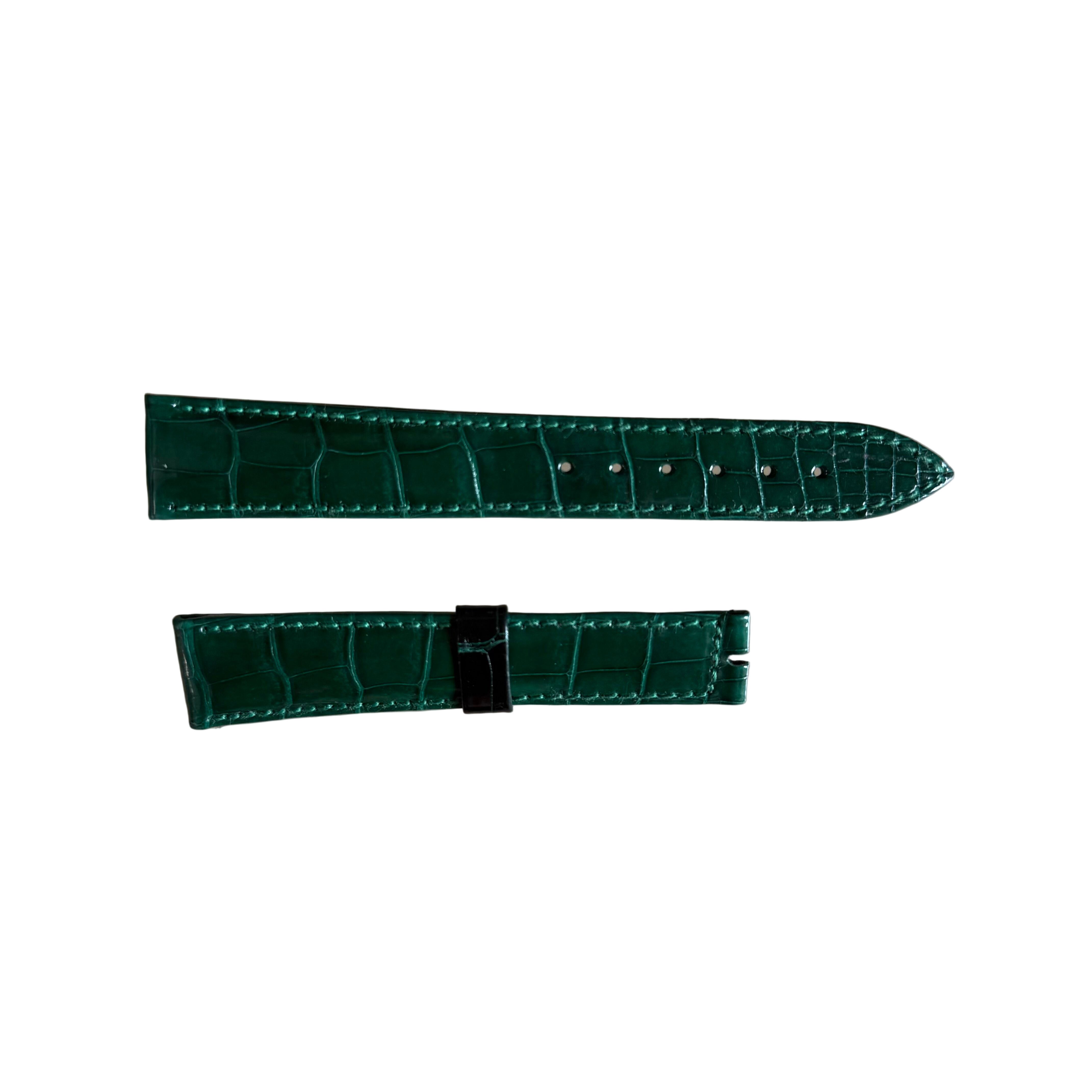 Authentic Breguet Green Crocodile Watch Strap Band 19mm Padded & Stitched