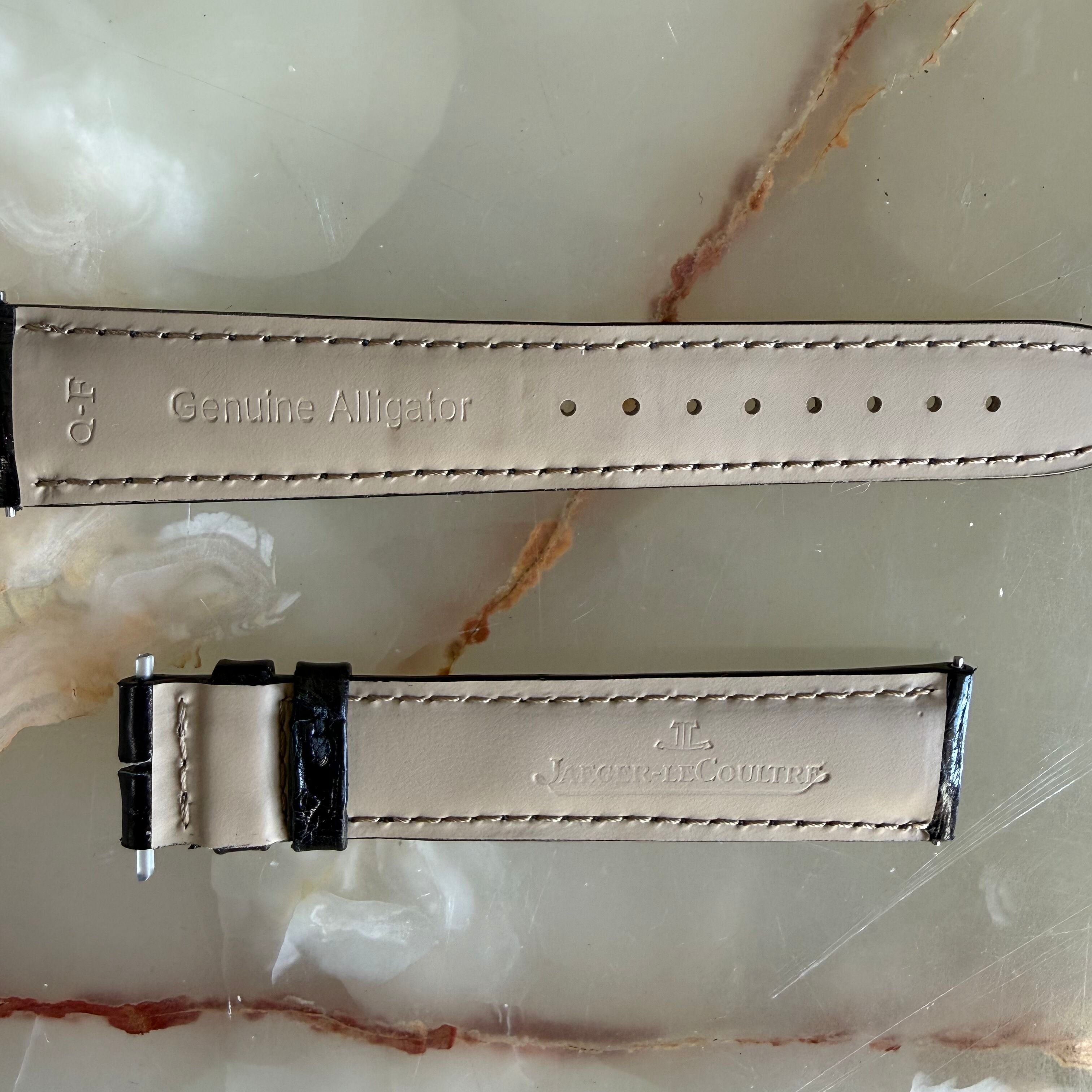 Authentic Jaeger LeCoultre Black Shiny Alligator Watch Strap Band 19mm