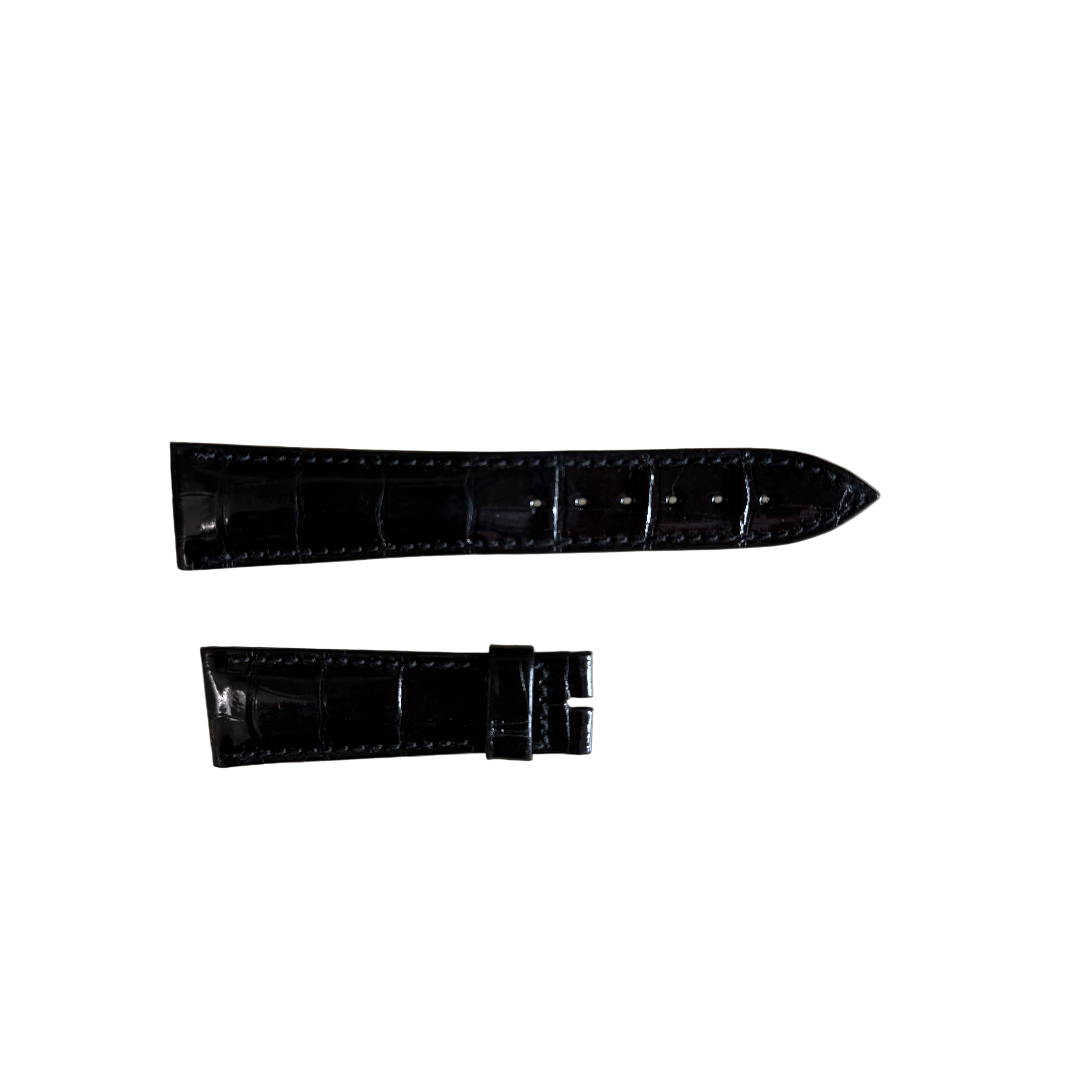 Authentic Breguet Black Crocodile Watch Strap Band 19mm Padded & Stitched