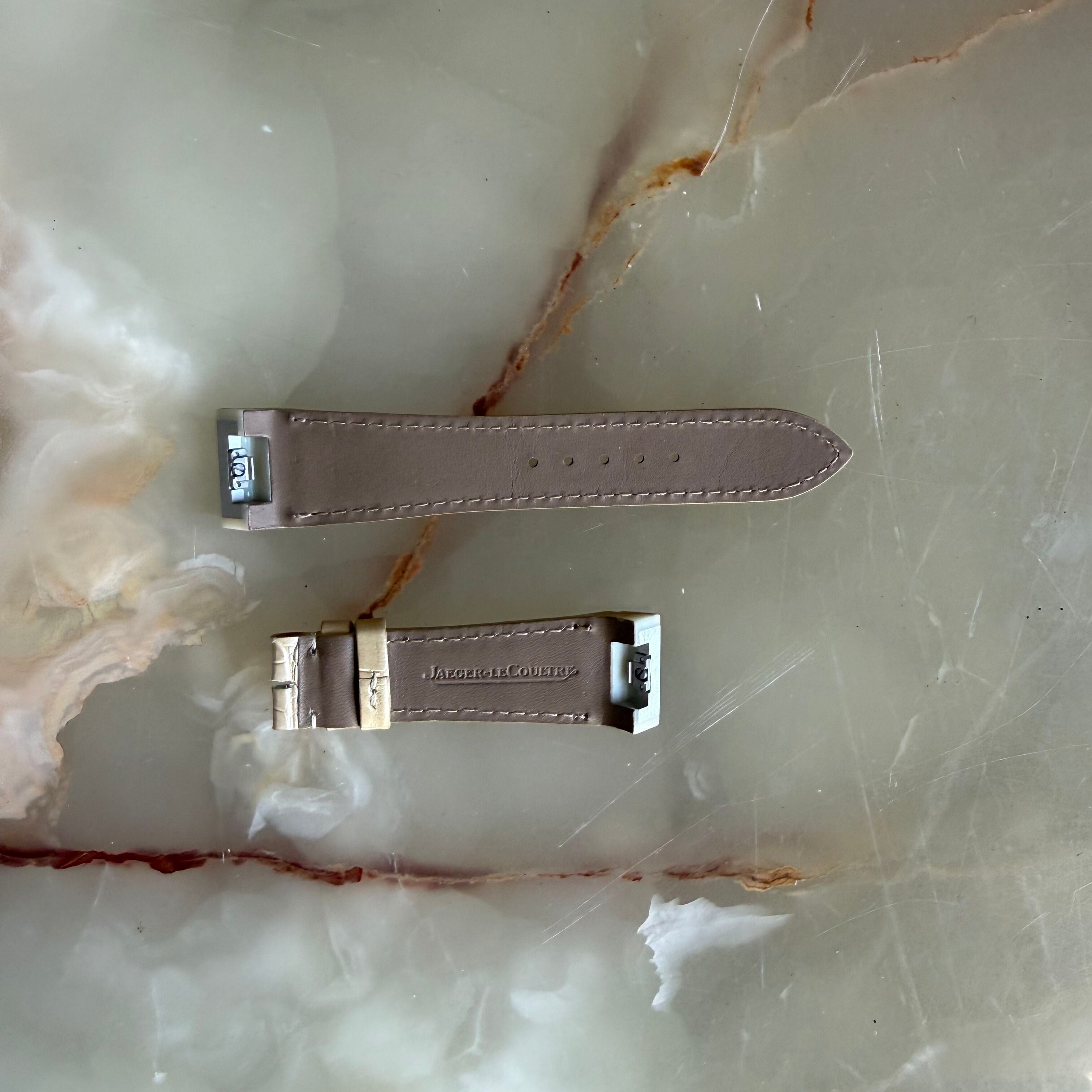 Authentic Jaeger LeCoultre Beige Alligator Quick Release Watch Strap Band 19.5mm