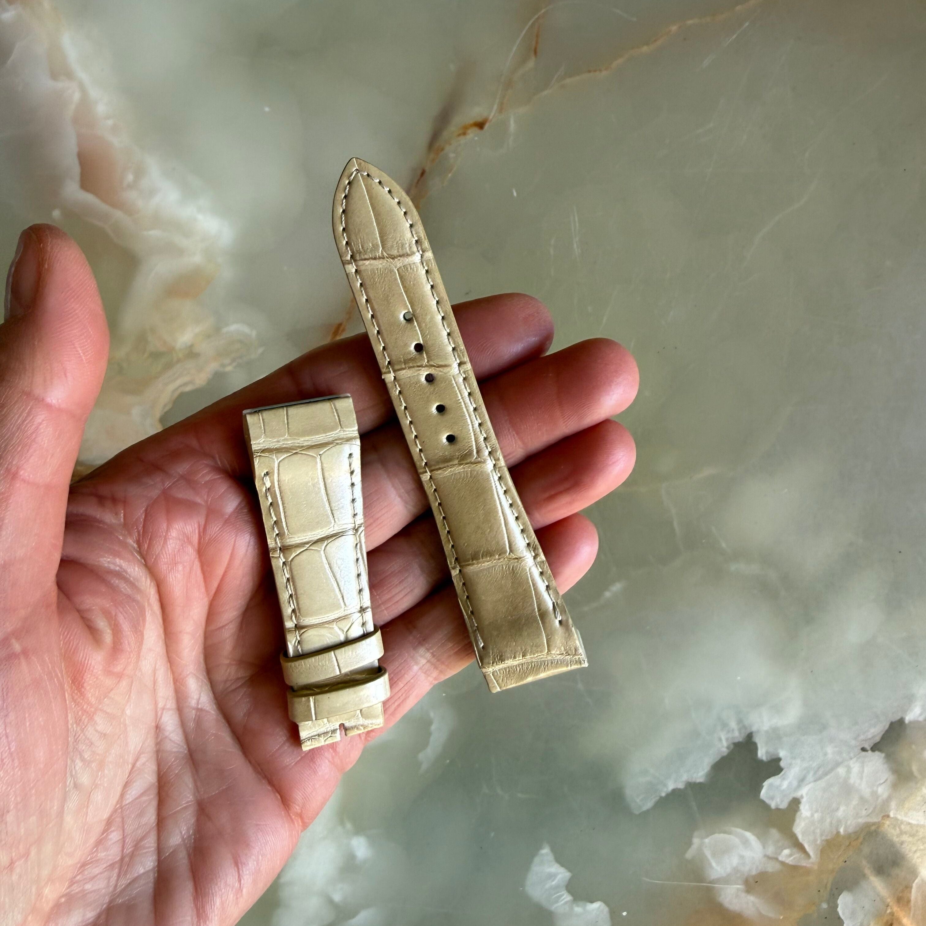 Authentic Jaeger LeCoultre Beige Alligator Quick Release Watch Strap Band 19.5mm