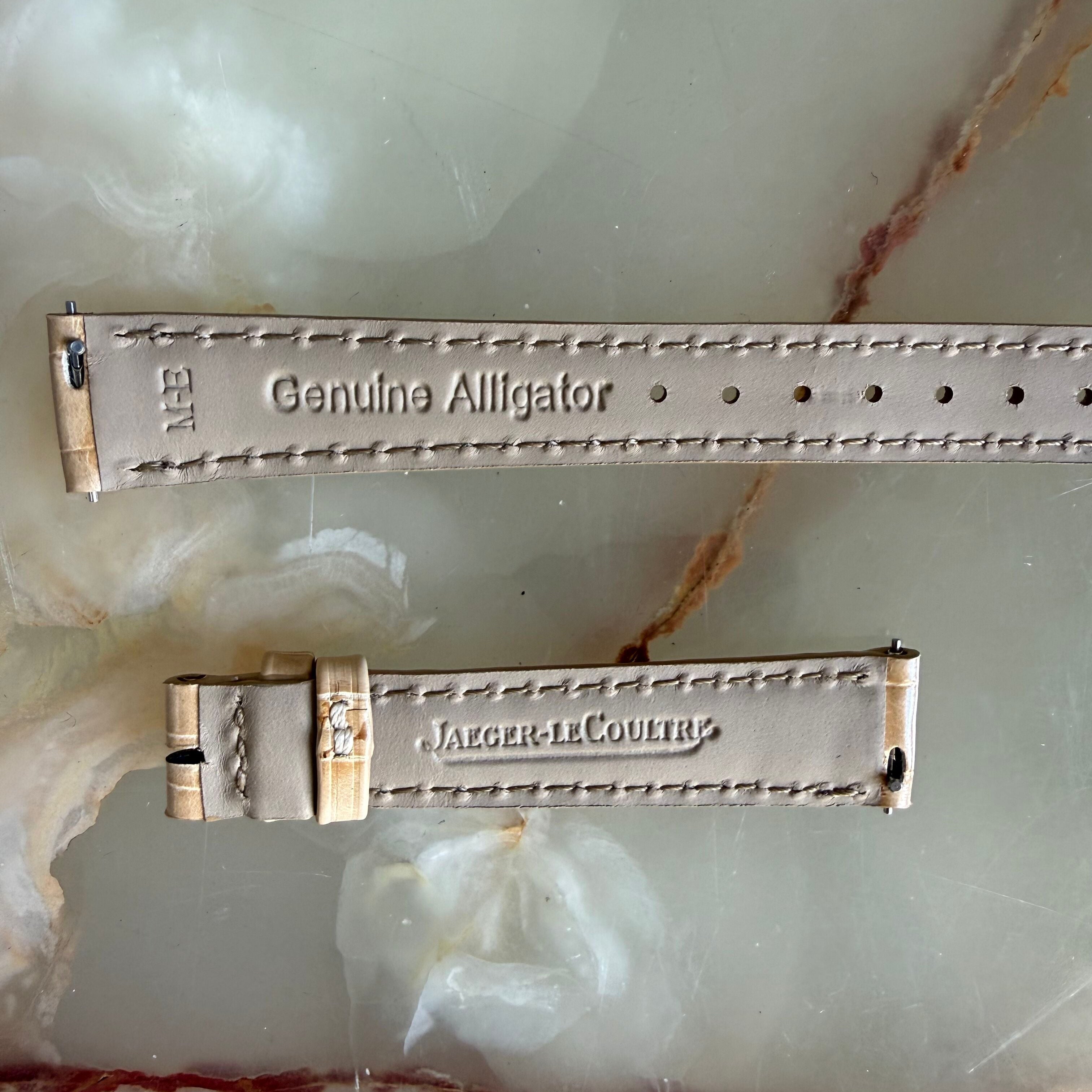 Authentic Jaeger LeCoultre Beige Alligator Watch Strap Band 14mm