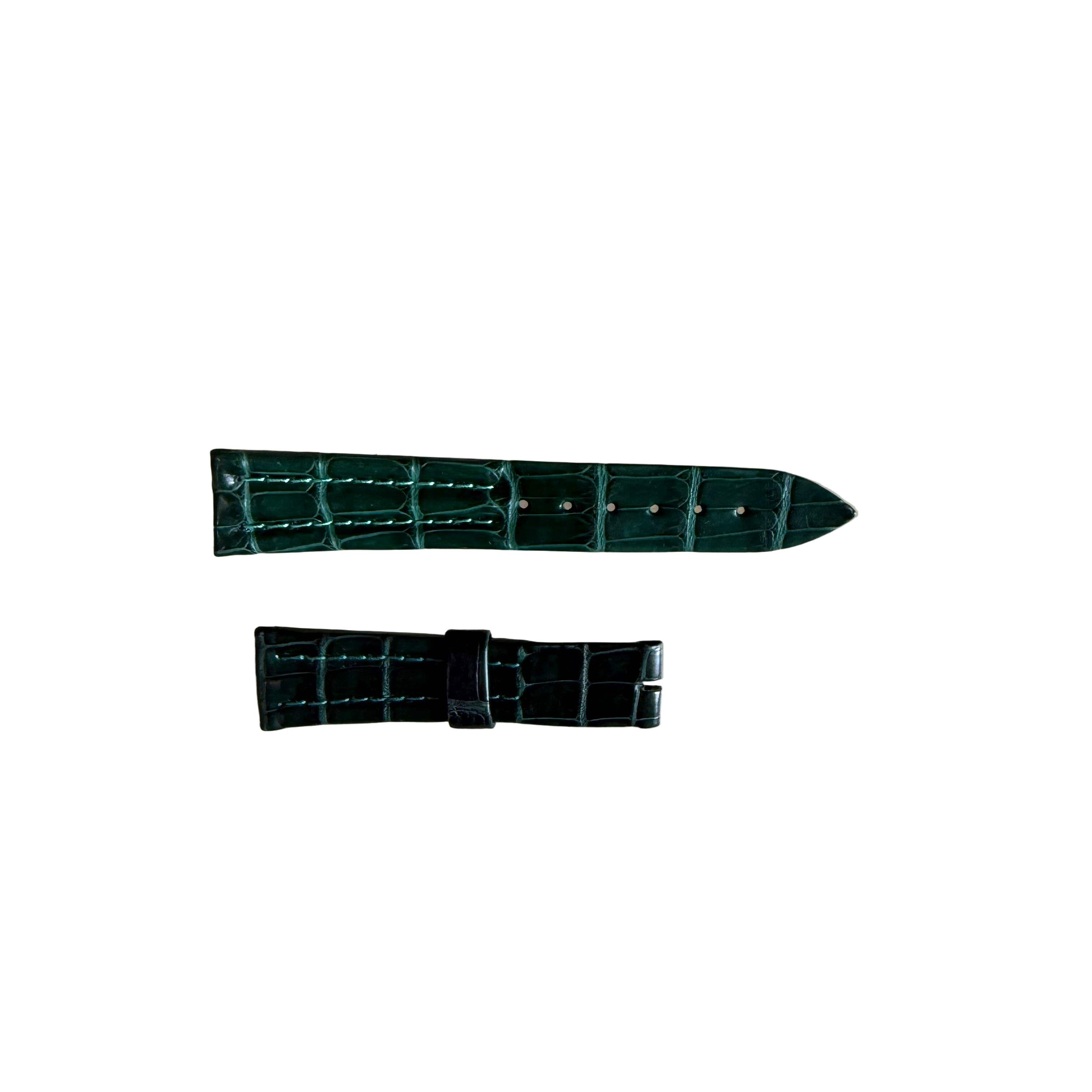 Authentic Breguet Green Crocodile Watch Strap Band 19mm Padded & Stitched