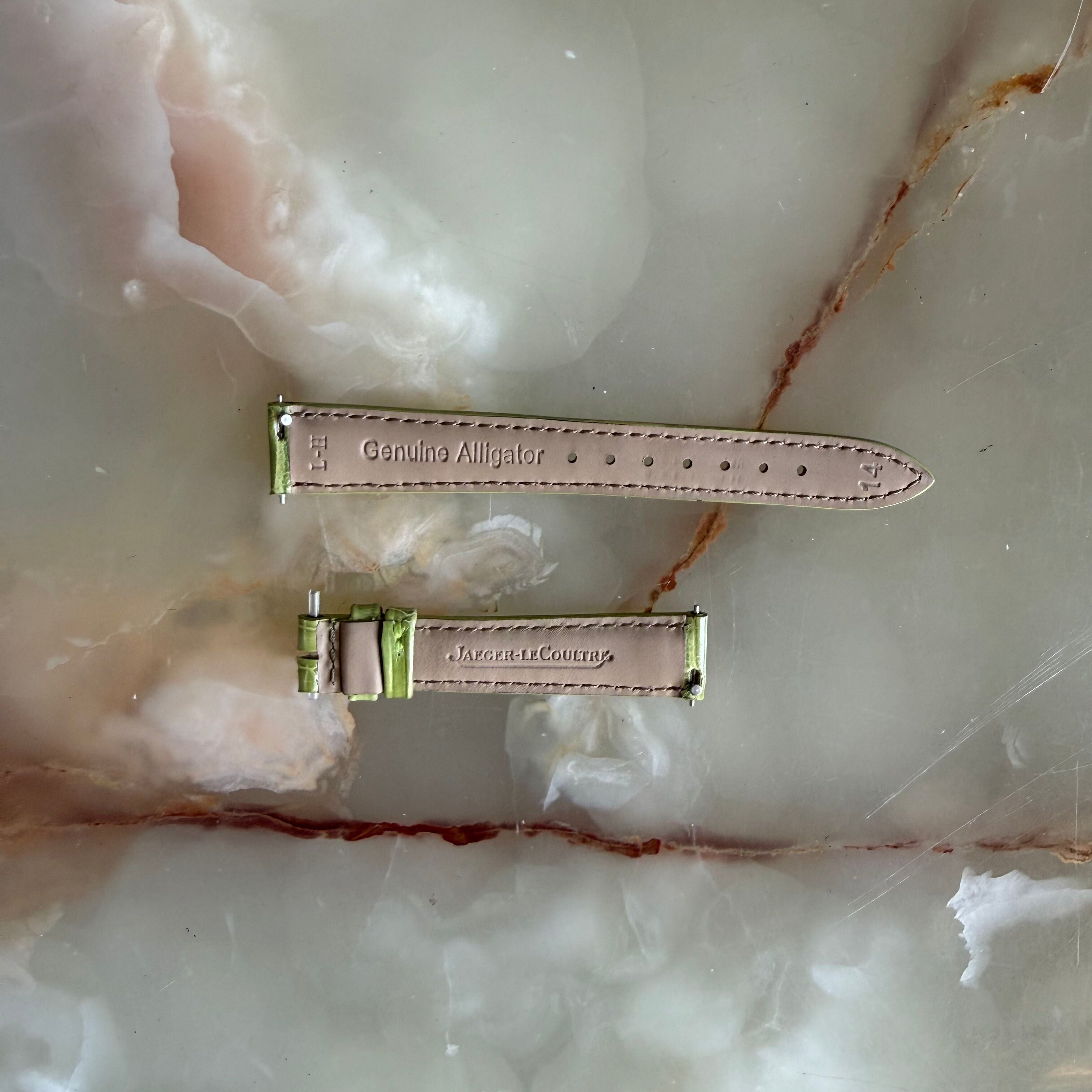 Authentic Jaeger LeCoultre Green Alligator Watch Strap Band 14.5mm