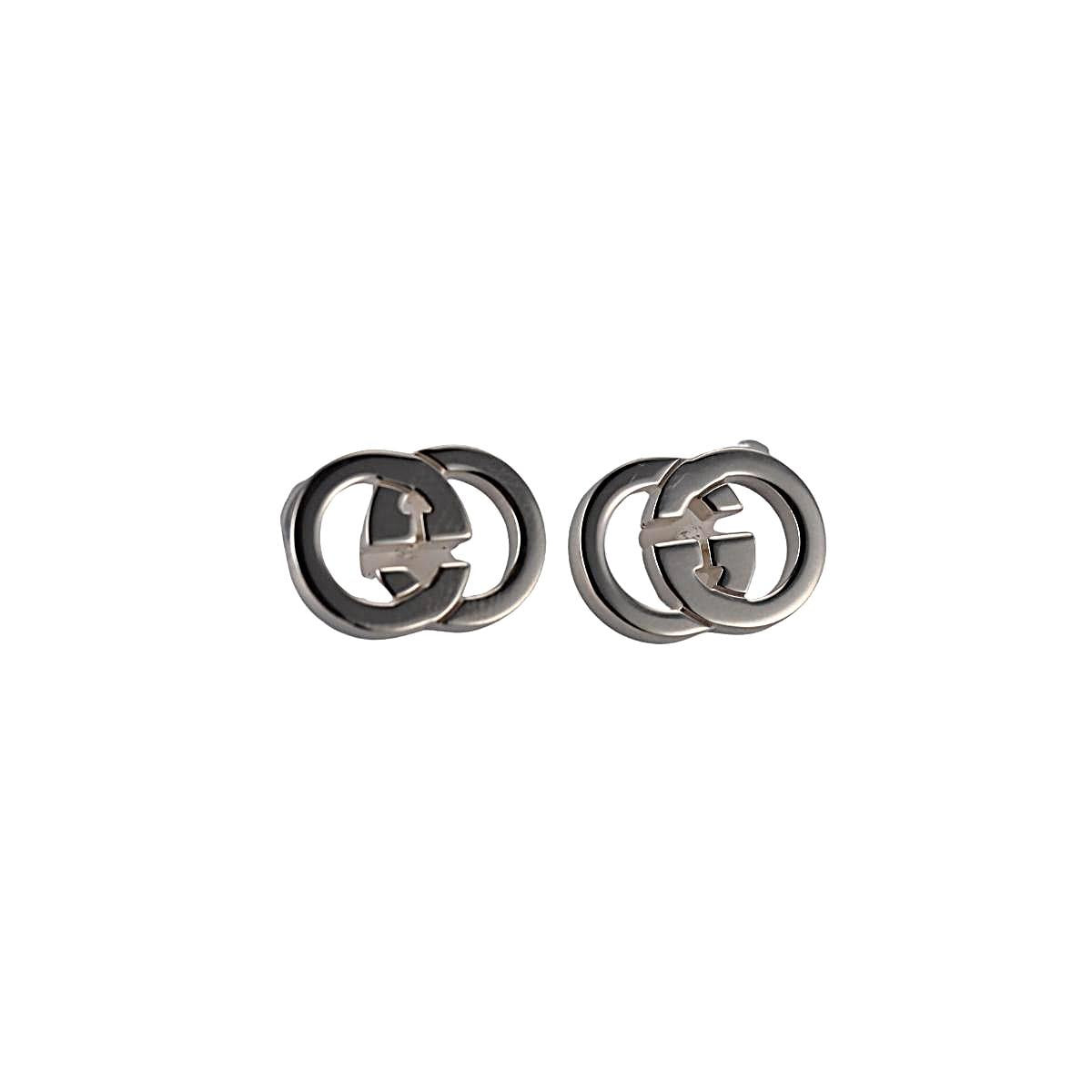 Gucci Interlocking G Large Sterling Silver Stud Earrings