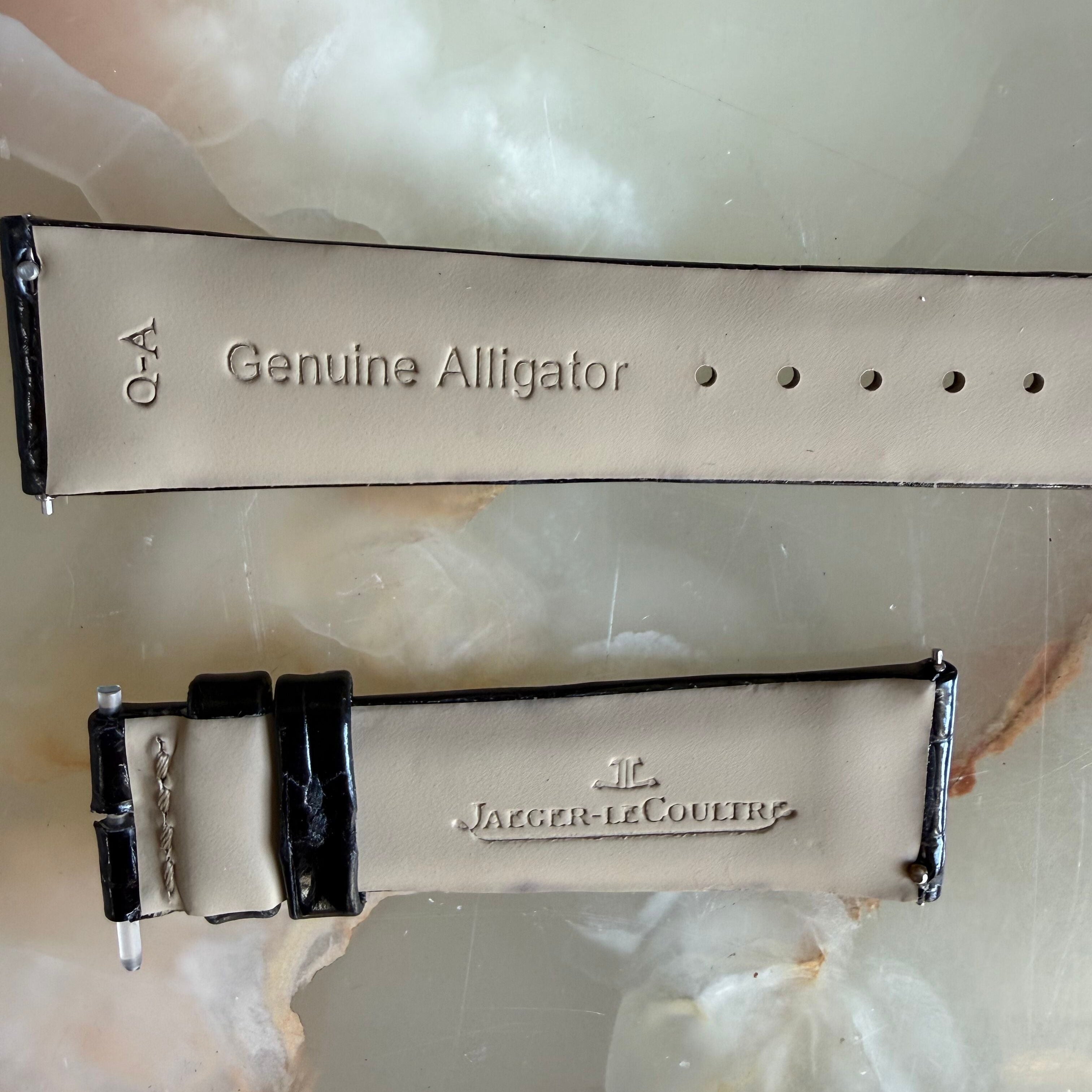 Authentic Jaeger LeCoultre Black Alligator Watch Strap Band 19mm