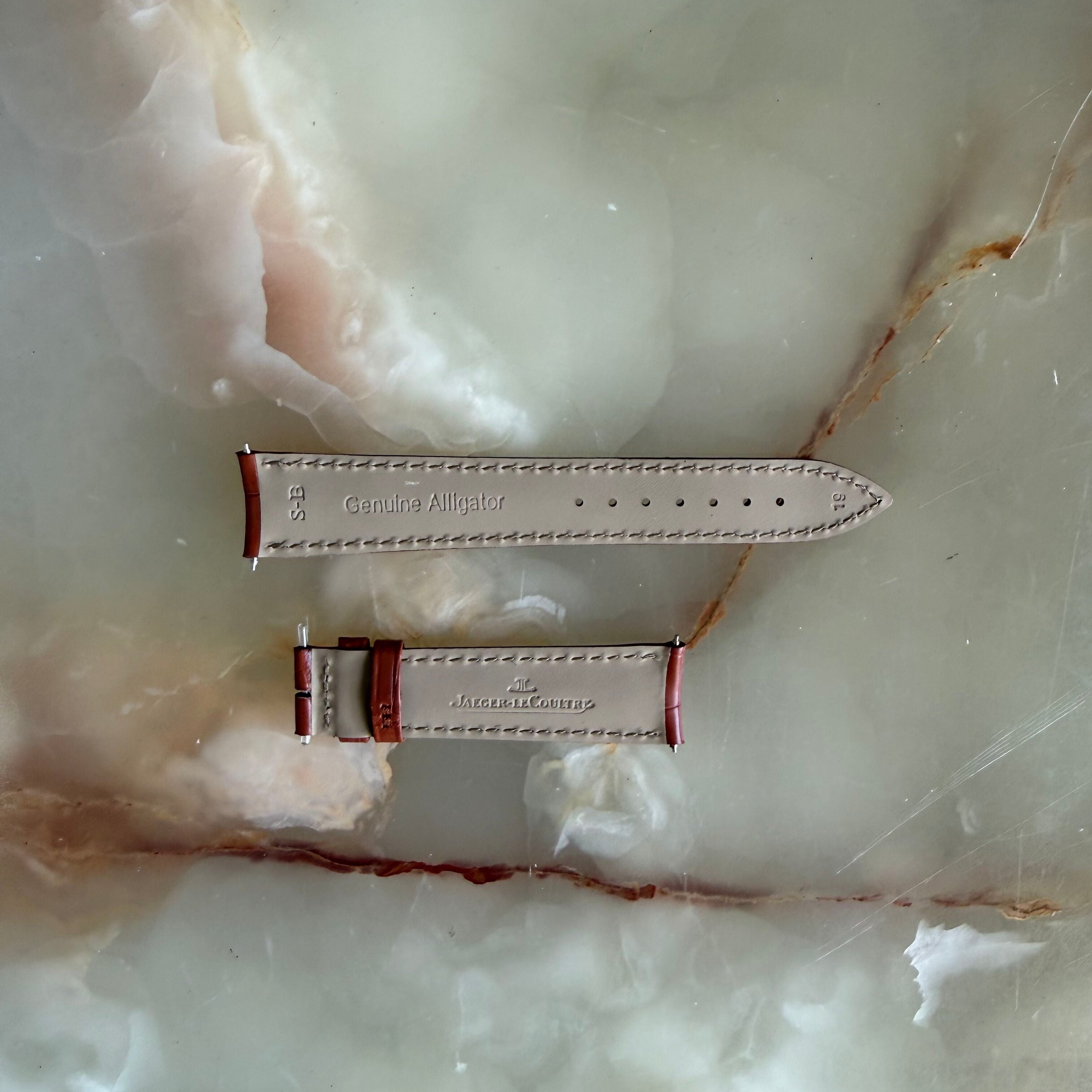 Authentic Jaeger LeCoultre Brown Alligator Watch Strap Band 19mm