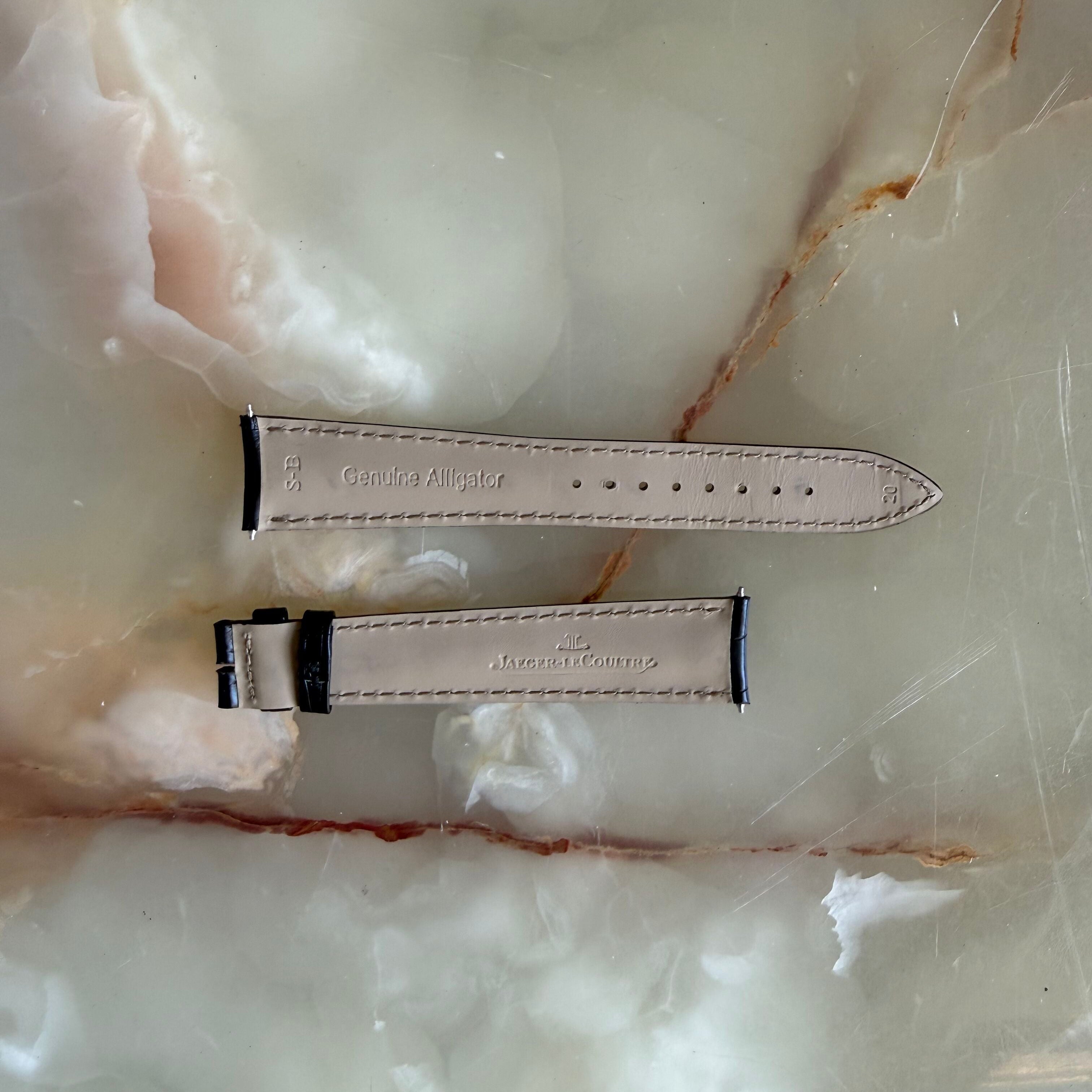 Authentic Jaeger LeCoultre Black Alligator Watch Strap Band 20mm