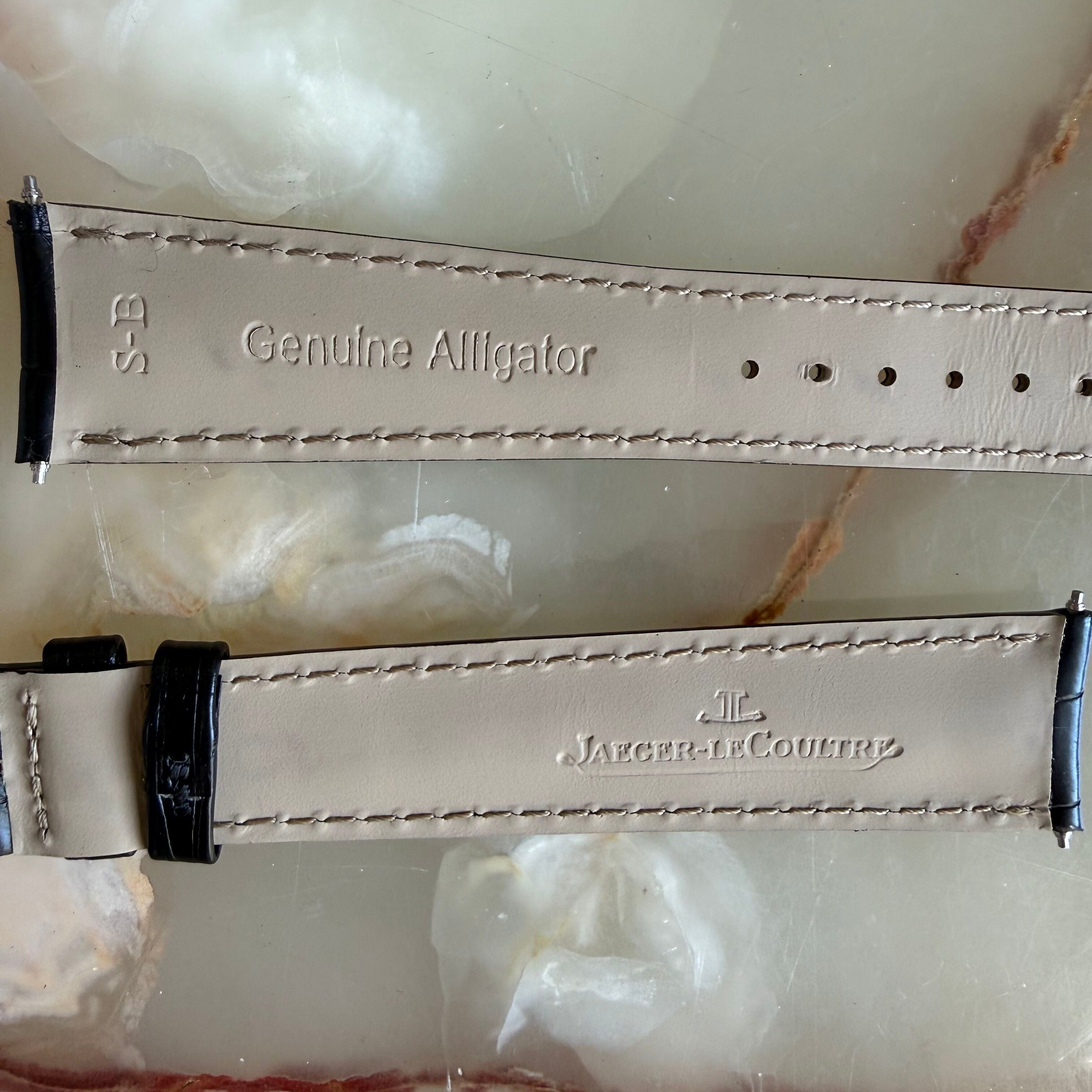 Authentic Jaeger LeCoultre Black Alligator Watch Strap Band 20mm