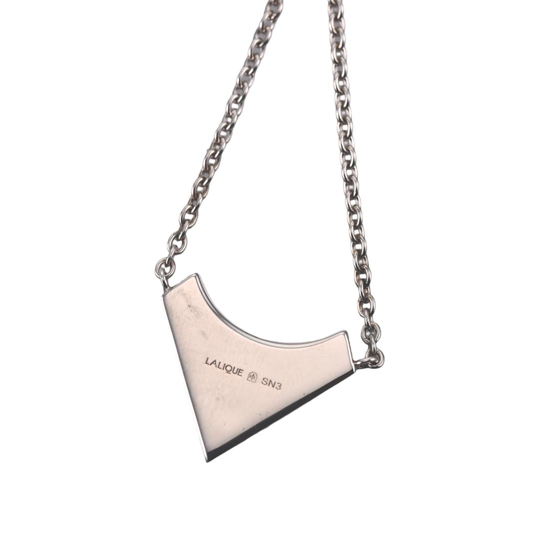 Lalique 1925 Clear Crystal Silver Plated Necklace Small 10680300