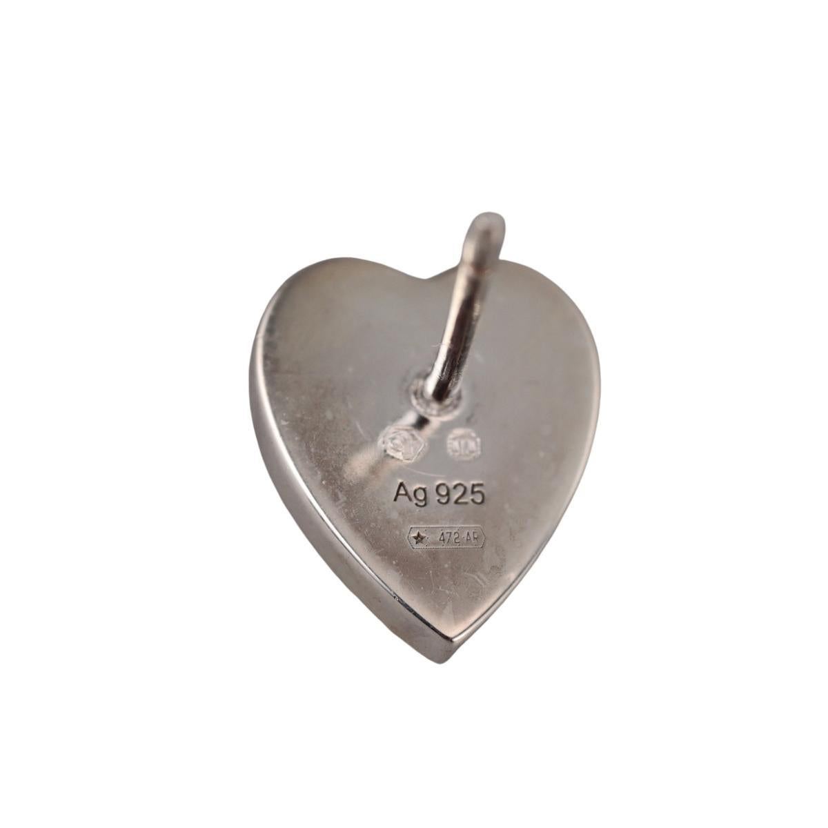 Gucci Trademark Heart Sterling Silver Stud Earrings