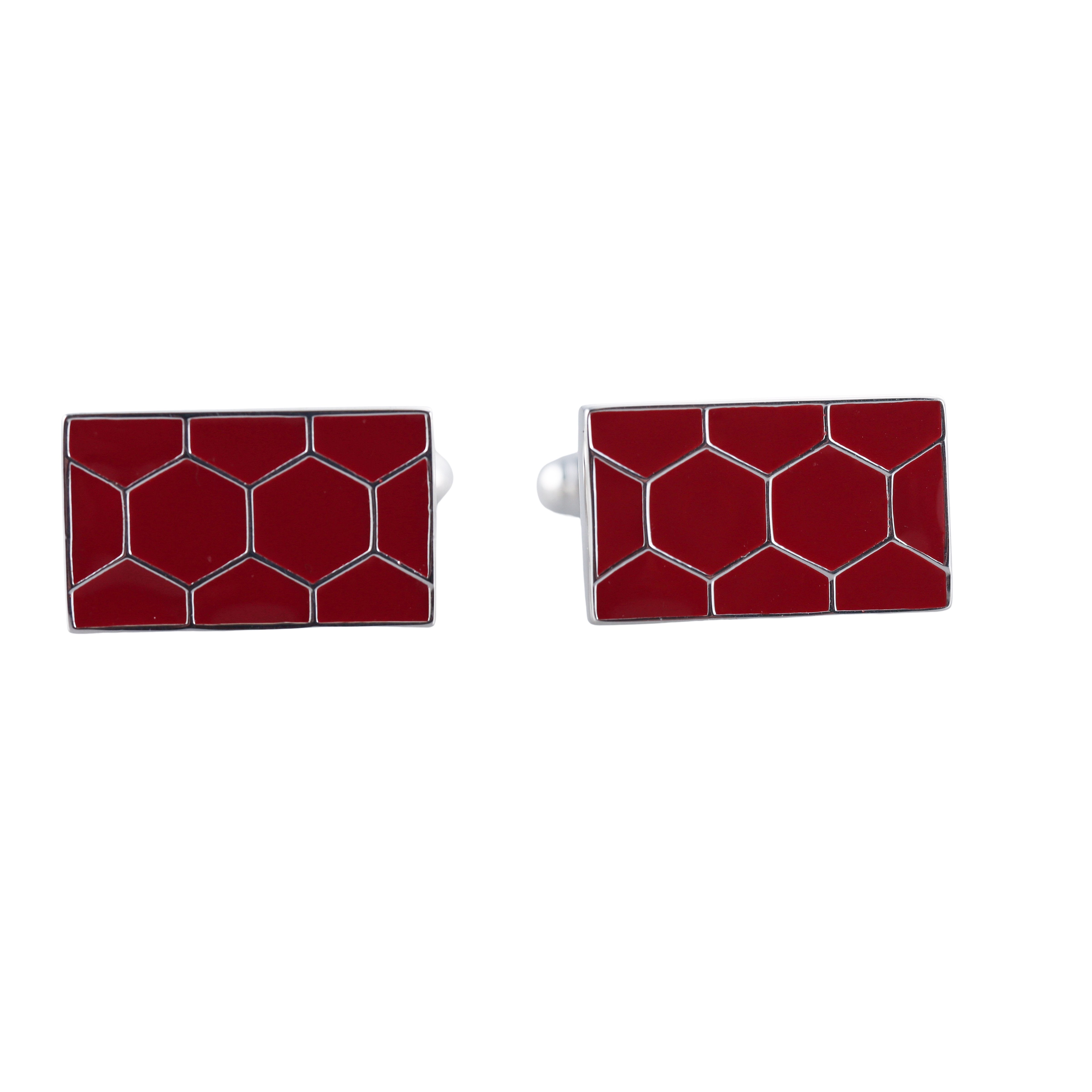 New Christofle Code Royale Red Sterling Silver Cufflinks 6758813