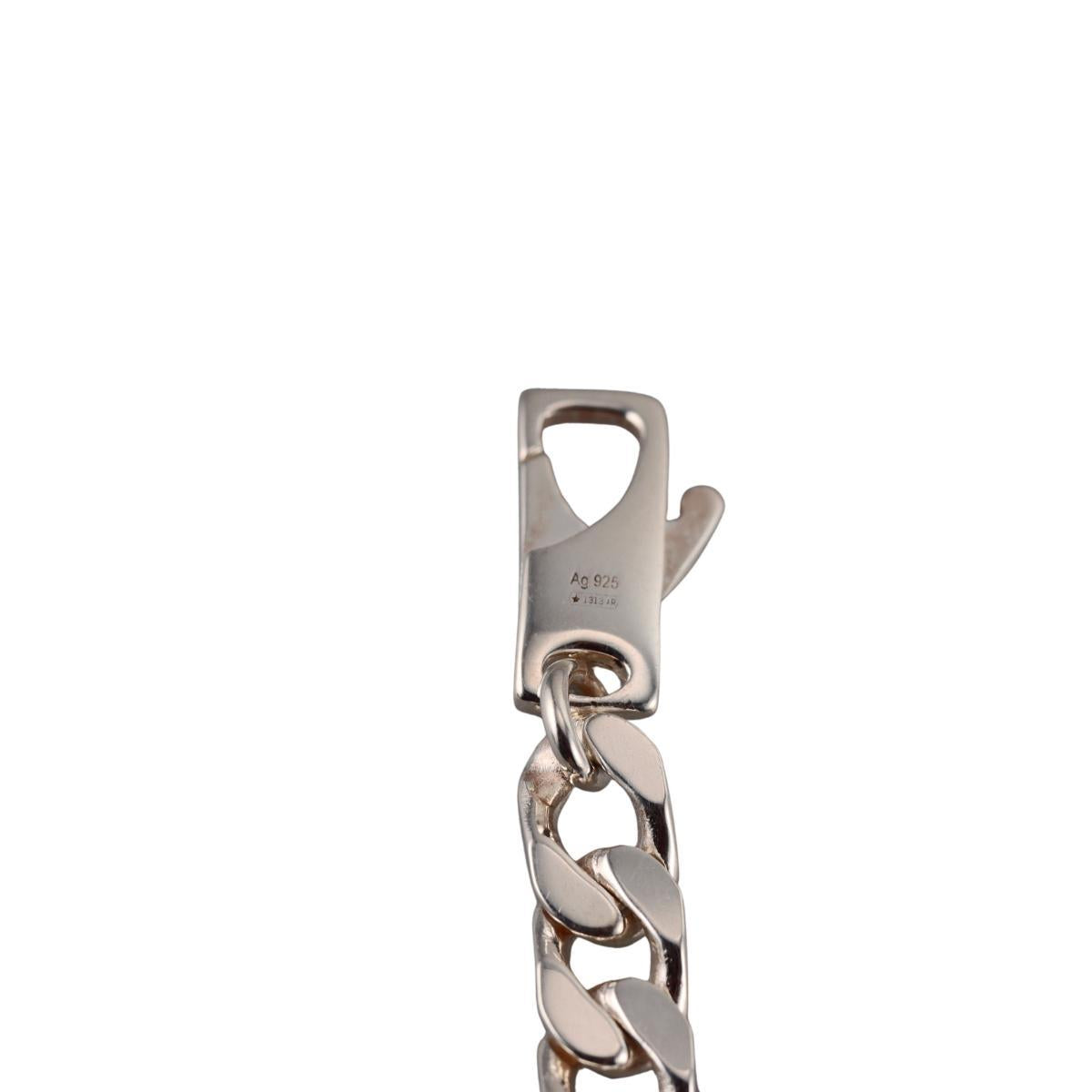 Gucci Tag Interlocking G Sterling Silver Chain Bracelet Size 19