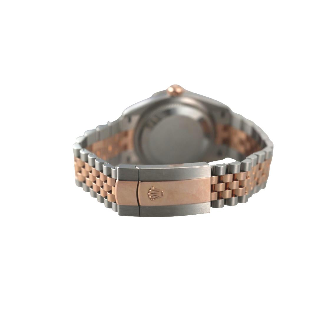 Rolex Datejust Rose Gold Steel 36mm Pink Diamond Dial Watch 126231