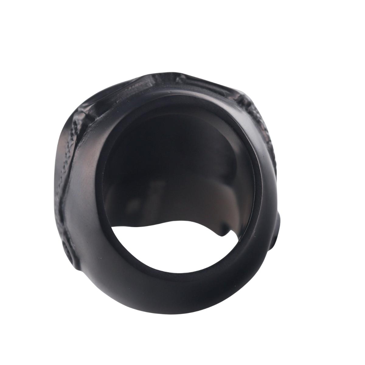Skull Bomberg Skully Rider Black Green Crystal Ring