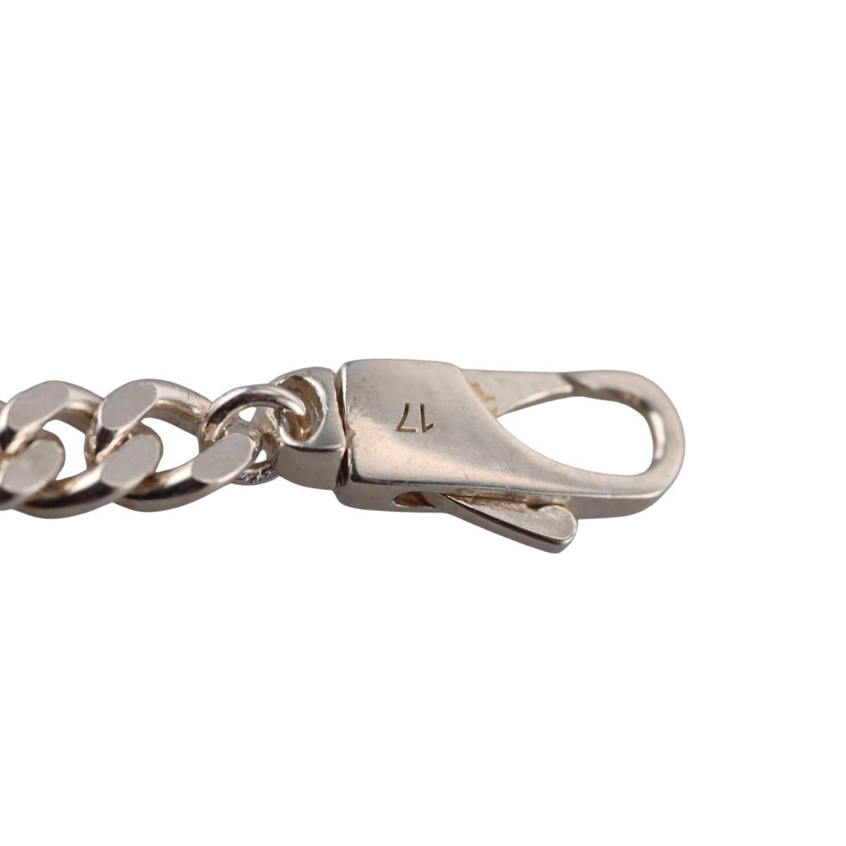 Gucci Marmont GG Sterling Silver Chain Bracelet Size 17