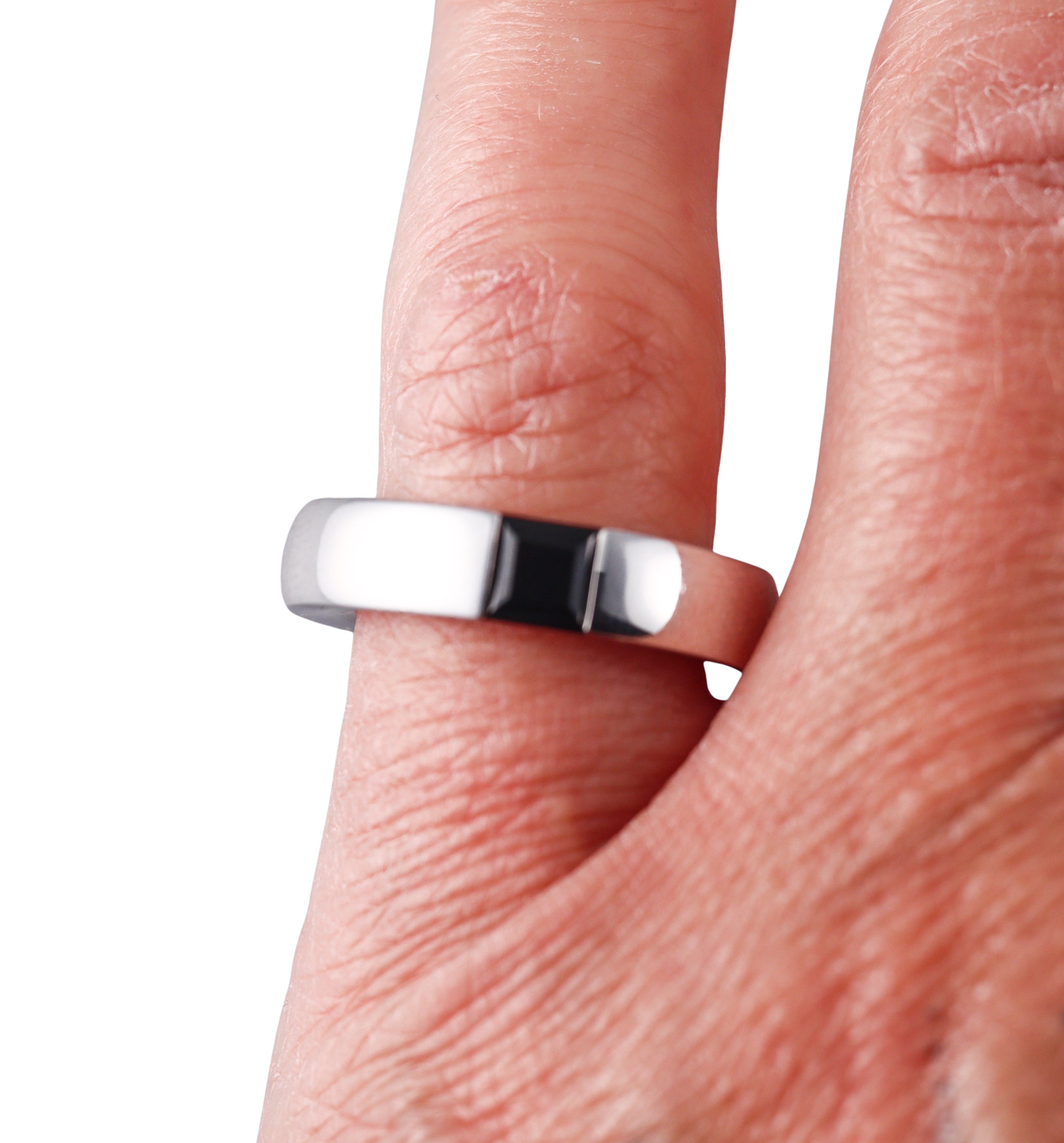 Montblanc Boheme Sterling Onyx Crystal Quartz Ring 36627