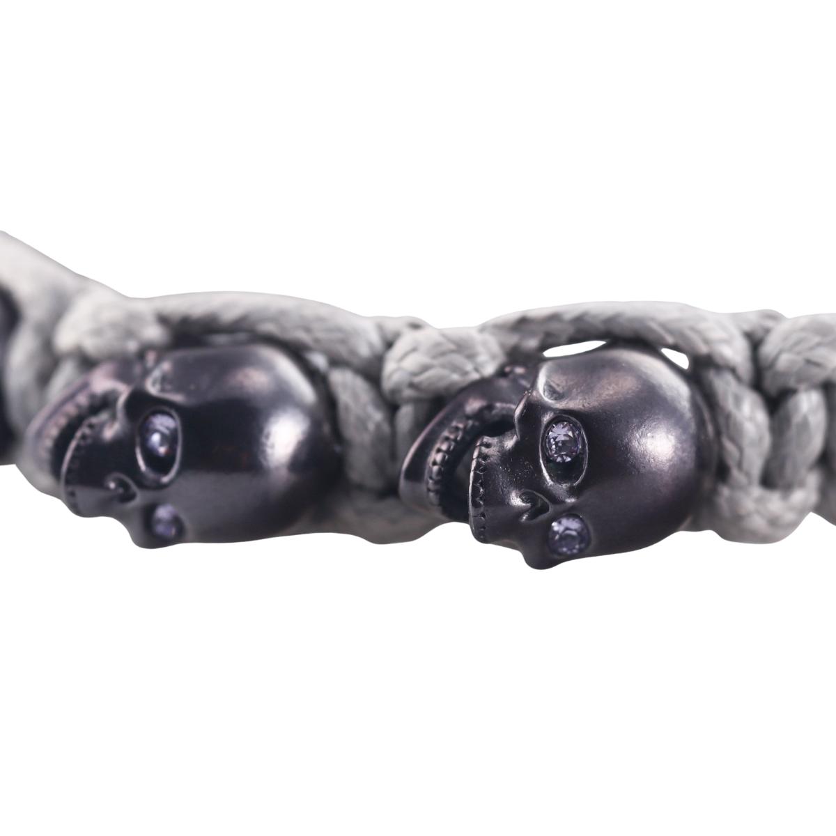Skull Bomberg Skully Crystal Black and Gray Bracelet