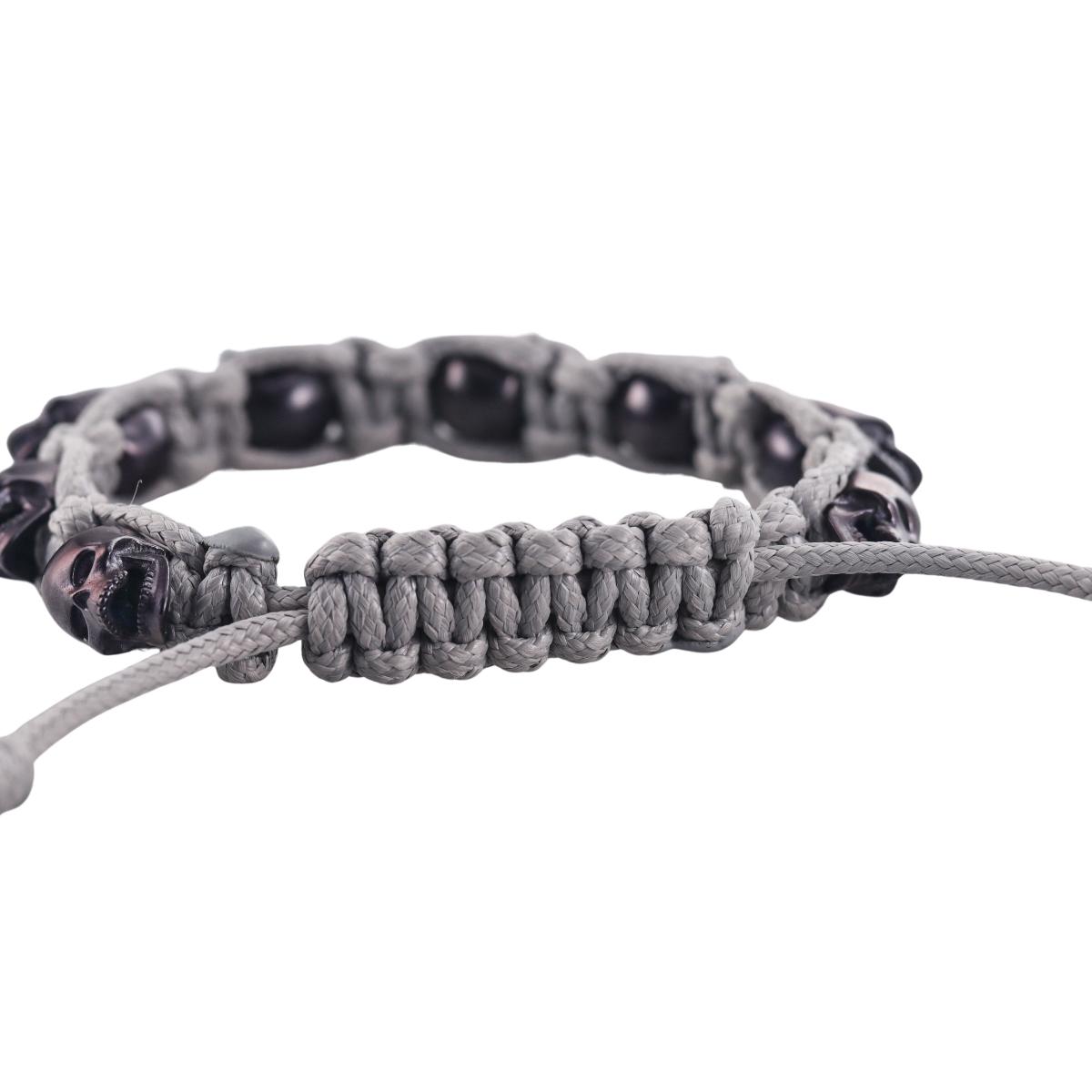 Skull Bomberg Skully Crystal Black and Gray Bracelet
