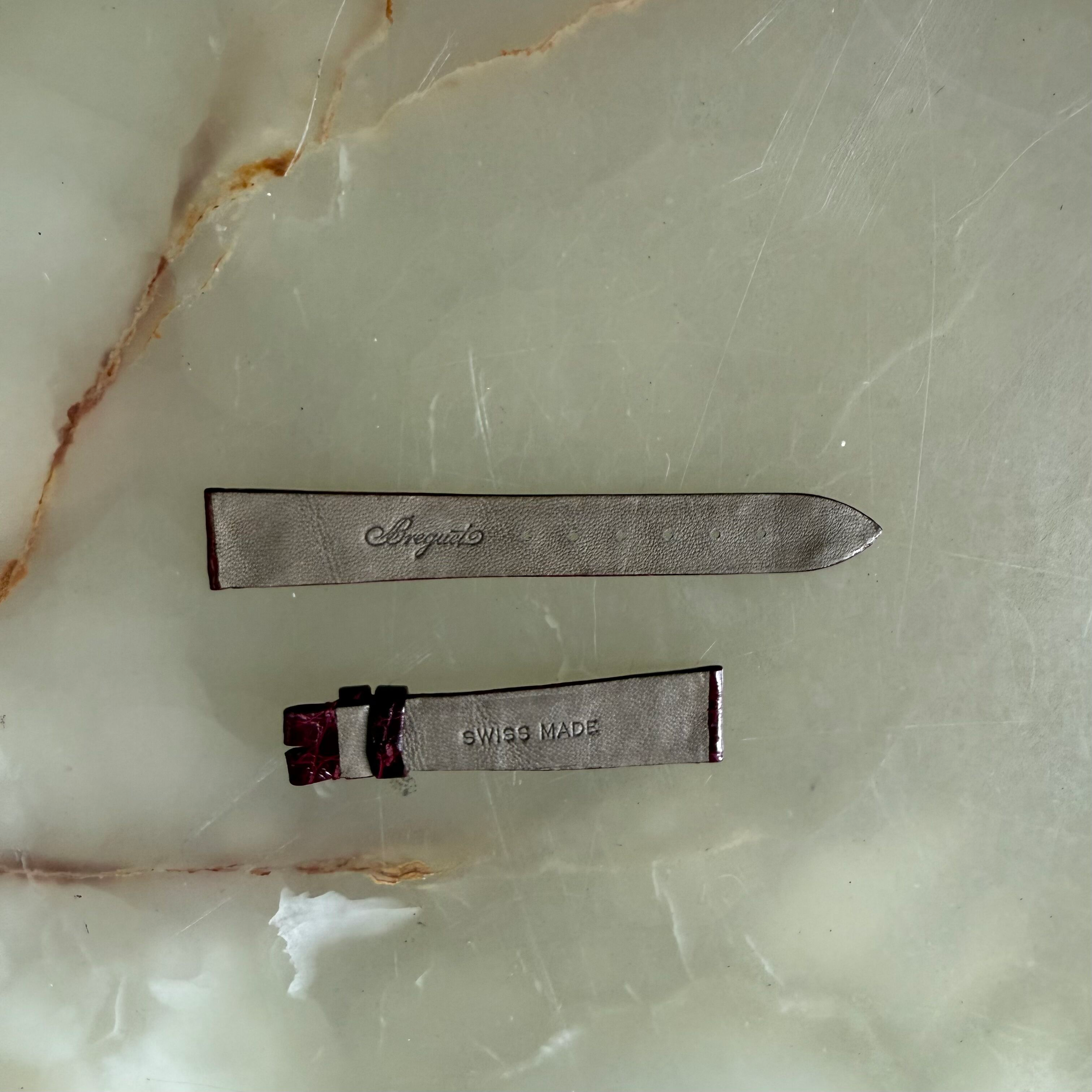 Authentic Breguet Burgundy Crocodile Watch Strap Band 17.5mm