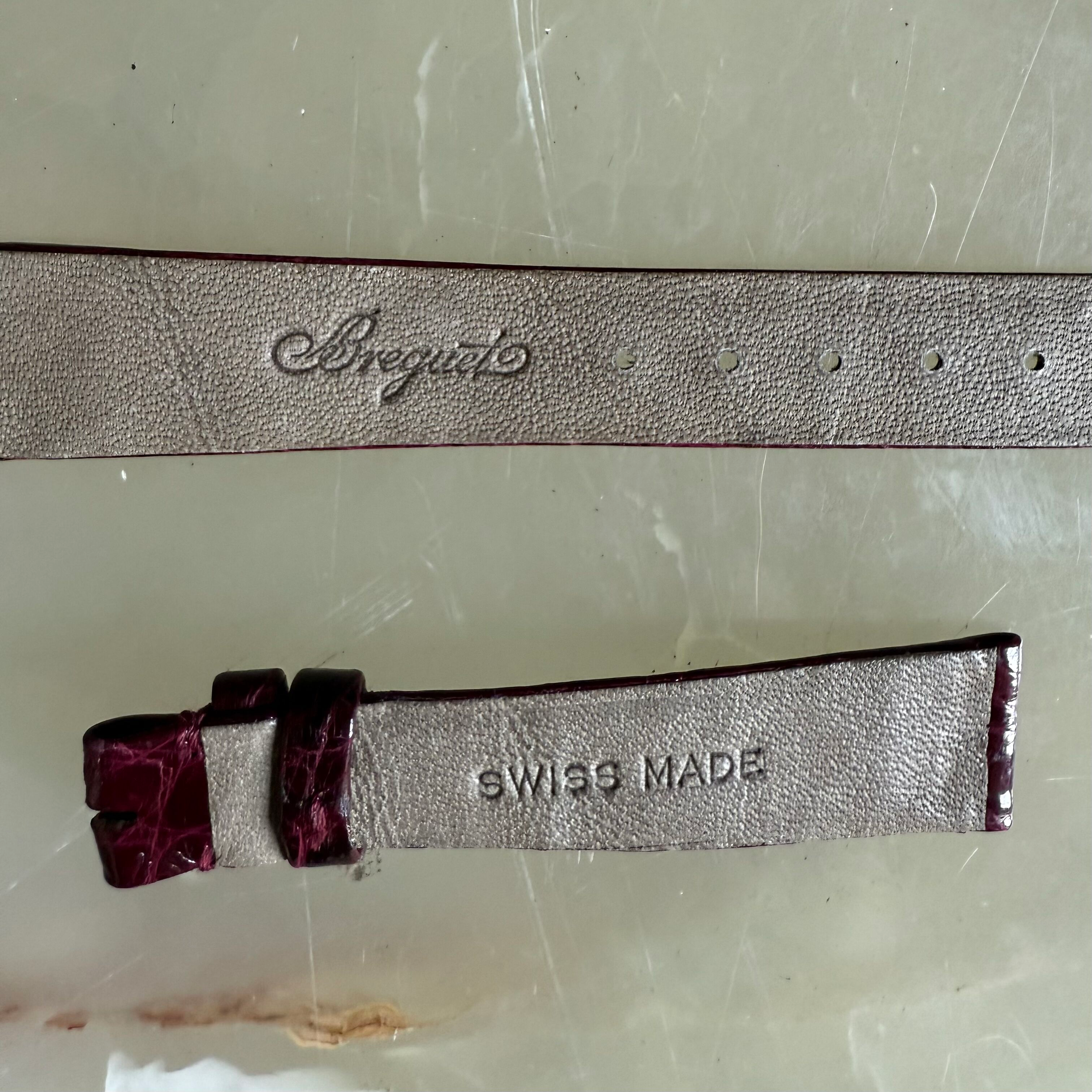 Authentic Breguet Burgundy Crocodile Watch Strap Band 17.5mm