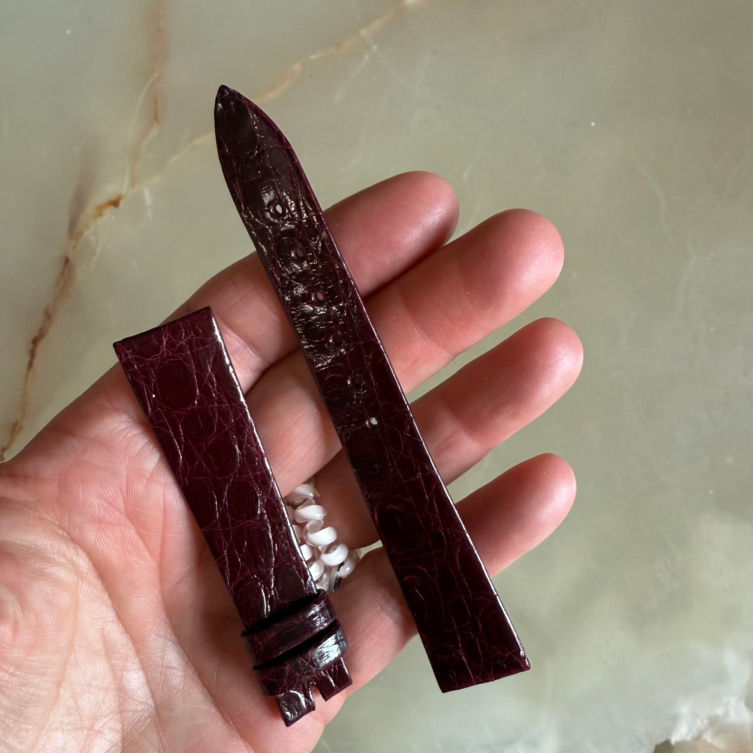 Authentic Breguet Burgundy Crocodile Watch Strap Band 17.5mm