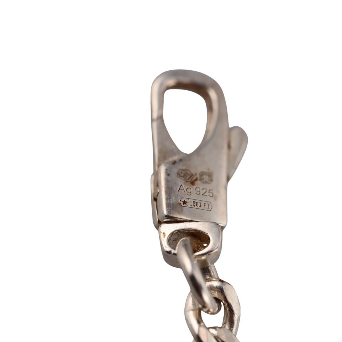 Gucci Trademark Tag Sterling Silver Chain Bracelet