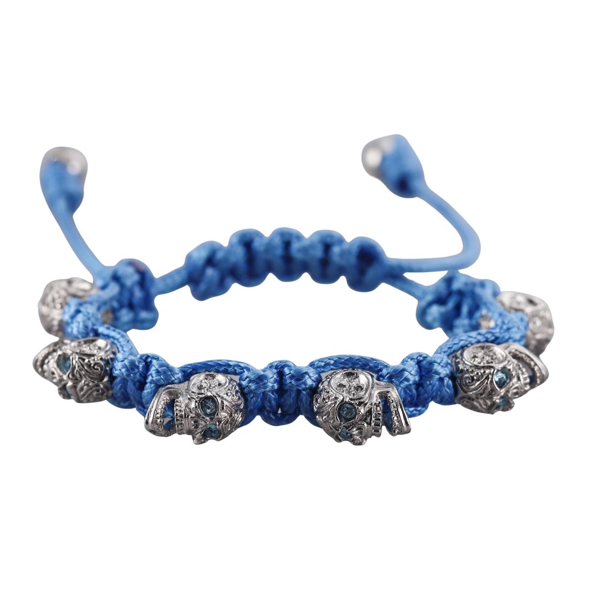Skull Bomberg Skully Blue Crystal Bracelet